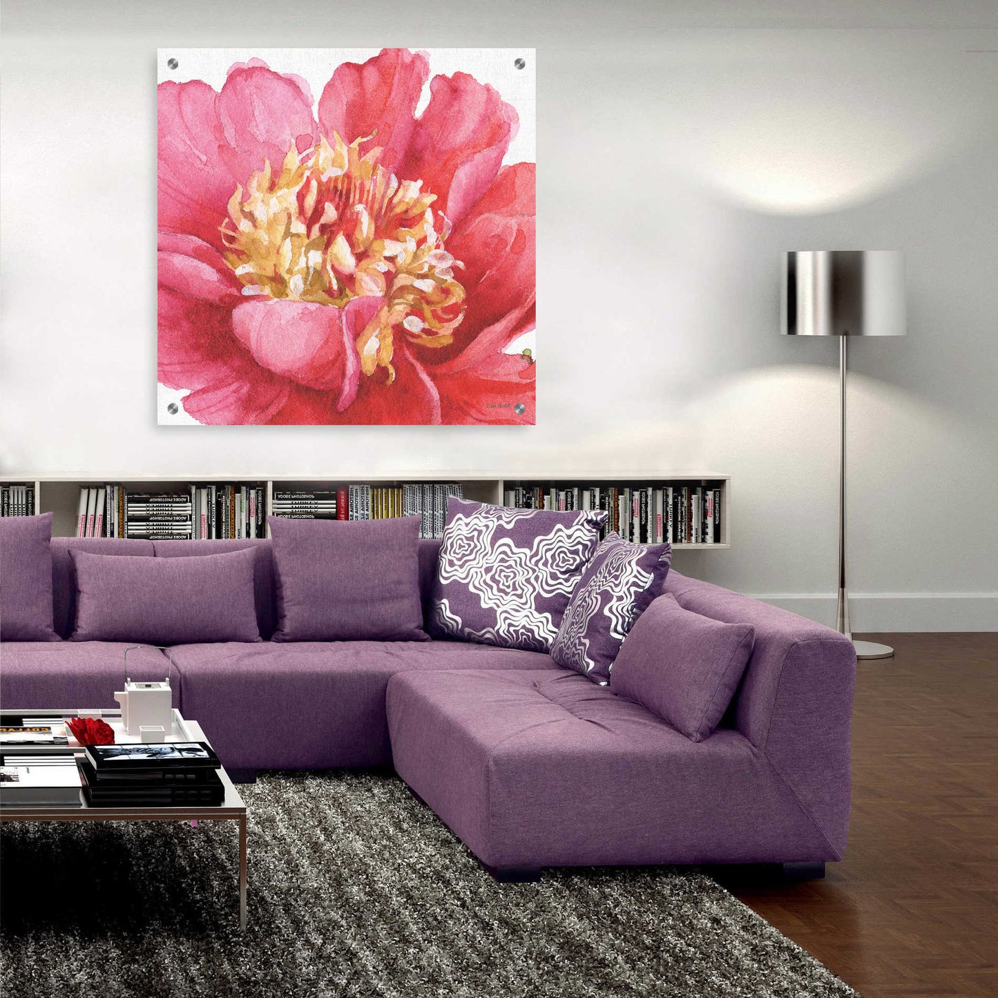 Epic Art 'Pink Garden V' by Lisa Audit, Acrylic Glass Wall Art,36x36