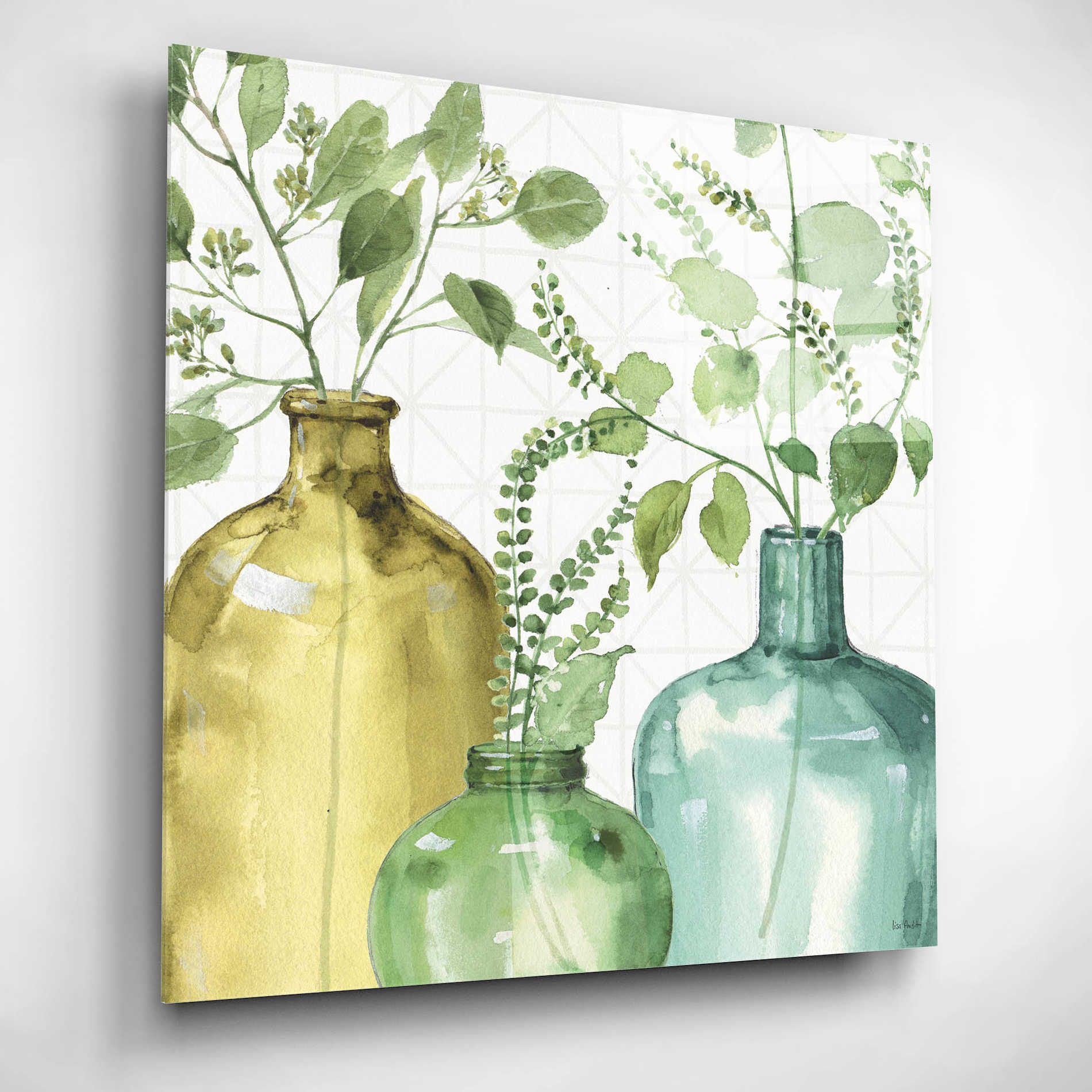 Epic Art 'Mixed Greens LV' by Lisa Audit, Acrylic Glass Wall Art,12x12