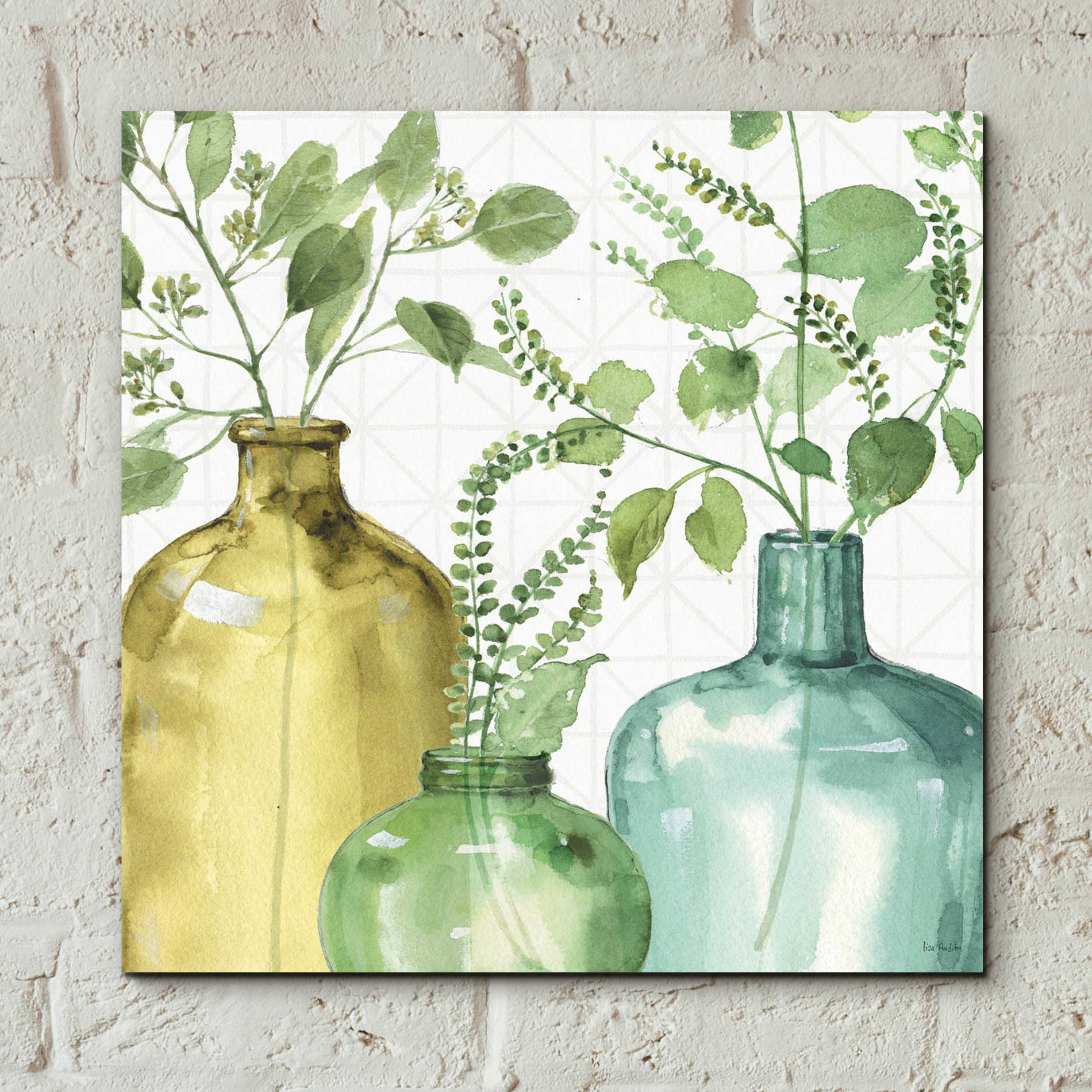 Epic Art 'Mixed Greens LV' by Lisa Audit, Acrylic Glass Wall Art,12x12