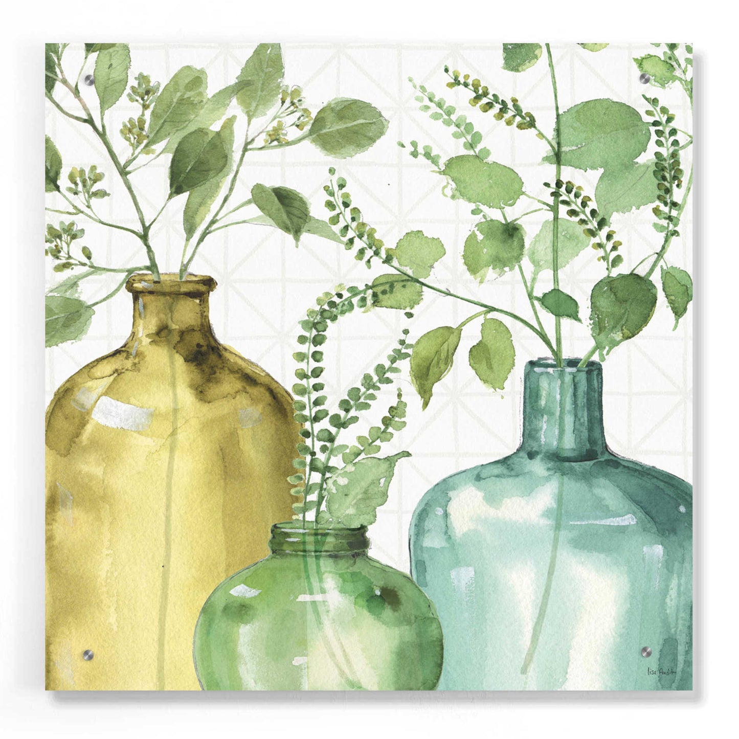 Epic Art 'Mixed Greens LV' by Lisa Audit, Acrylic Glass Wall Art,24x24