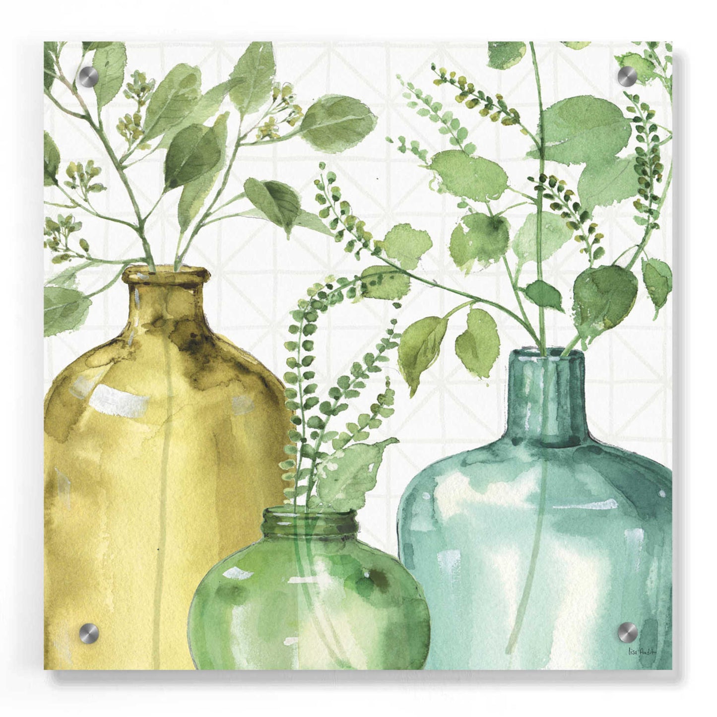 Epic Art 'Mixed Greens LV' by Lisa Audit, Acrylic Glass Wall Art,36x36