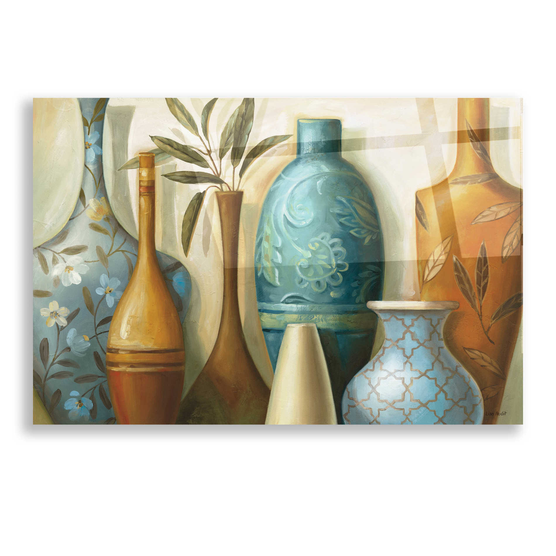 Epic Art 'Blue Morocco' by Lisa Audit, Acrylic Glass Wall Art,16x12