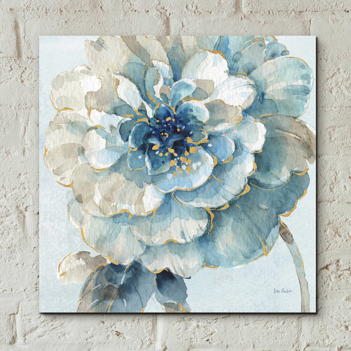Epic Art 'Indigold VII Light Blue' by Lisa Audit, Acrylic Glass Wall Art,12x12