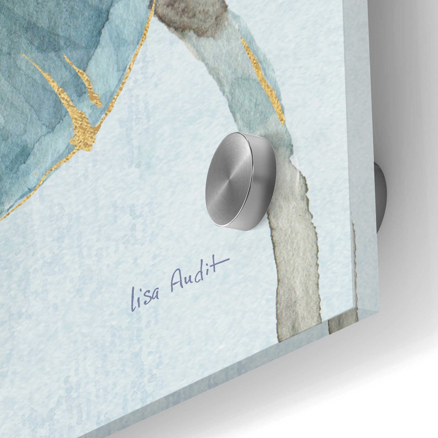 Epic Art 'Indigold VII Light Blue' by Lisa Audit, Acrylic Glass Wall Art,24x24
