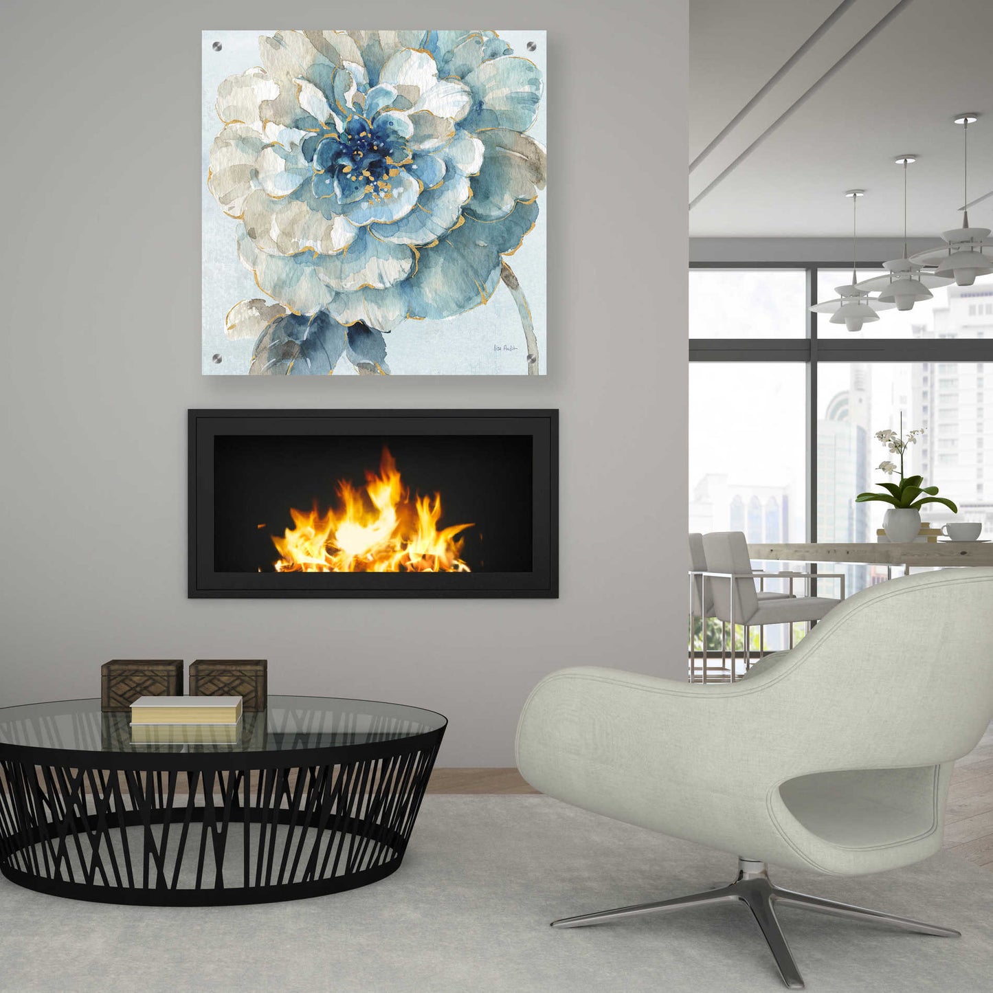 Epic Art 'Indigold VII Light Blue' by Lisa Audit, Acrylic Glass Wall Art,36x36