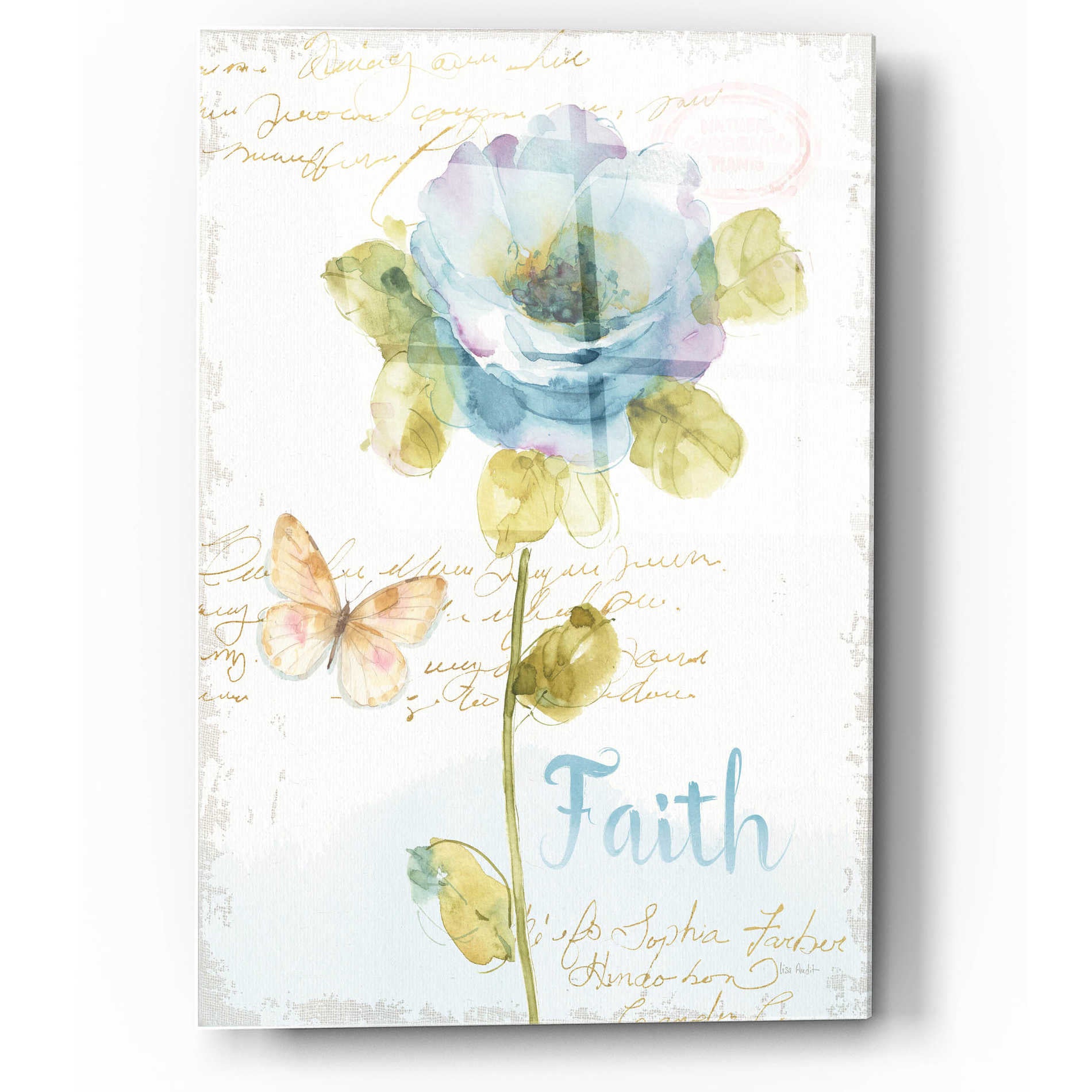 Epic Art 'Rainbow Seeds Floral VII Faith' by Lisa Audit, Acrylic Glass Wall Art,12x16