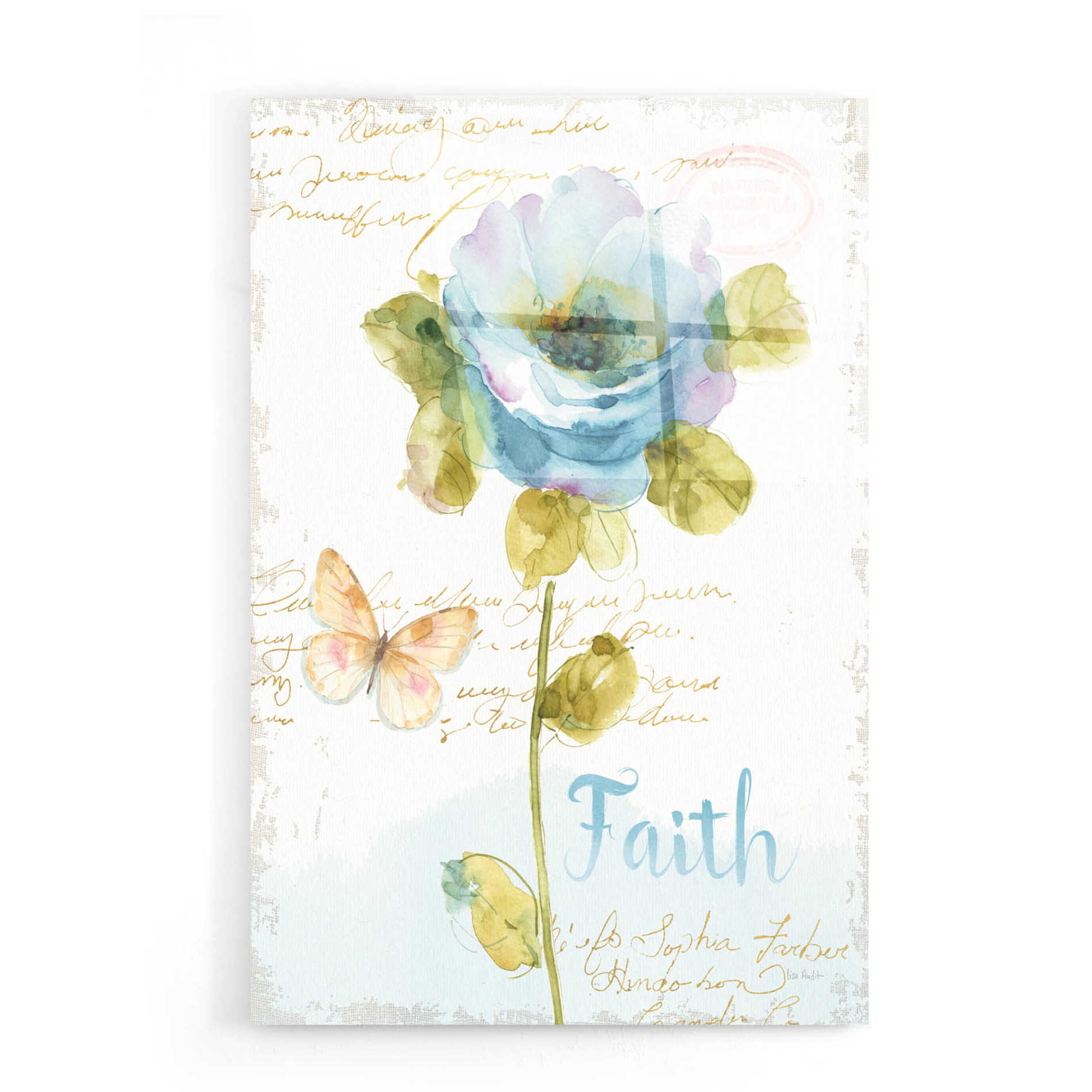 Epic Art 'Rainbow Seeds Floral VII Faith' by Lisa Audit, Acrylic Glass Wall Art,16x24