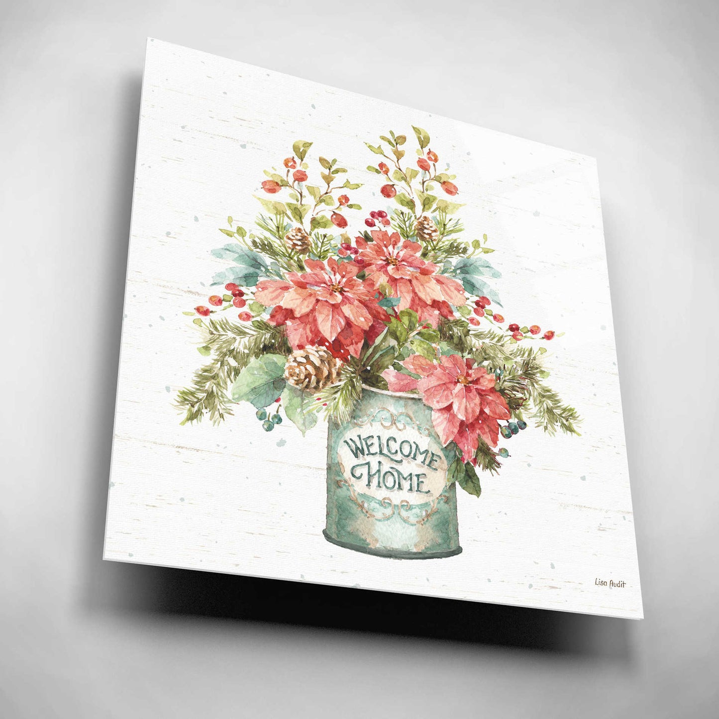 Epic Art 'Our Christmas Story Bouquet on Birch' by Lisa Audit, Acrylic Glass Wall Art,12x12