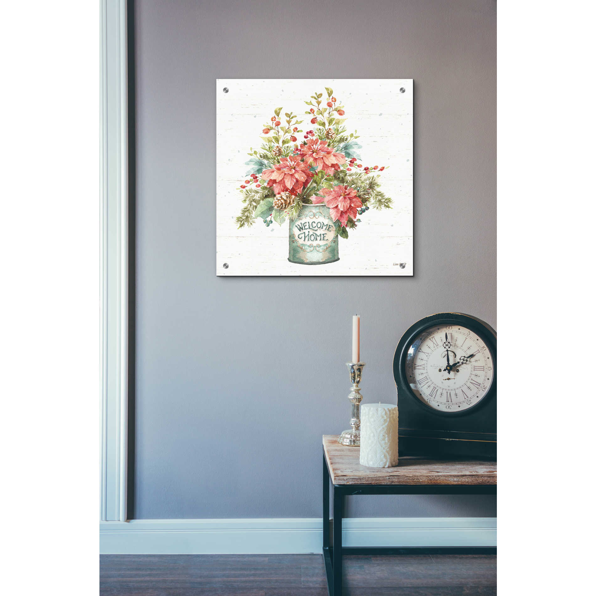 Epic Art 'Our Christmas Story Bouquet on Birch' by Lisa Audit, Acrylic Glass Wall Art,24x24