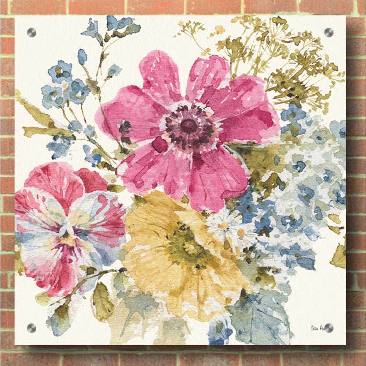 Epic Art 'Summer Garden II' by Lisa Audit, Acrylic Glass Wall Art,36x36