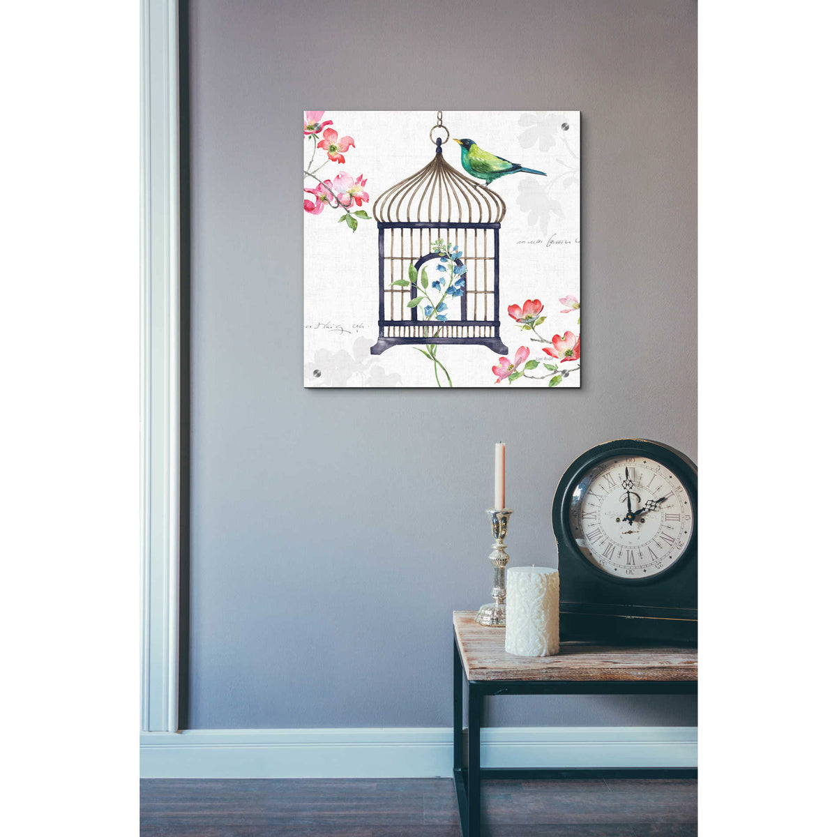 Epic Art 'Dogwood Garden VI Navy' by Lisa Audit, Acrylic Glass Wall Art,24x24