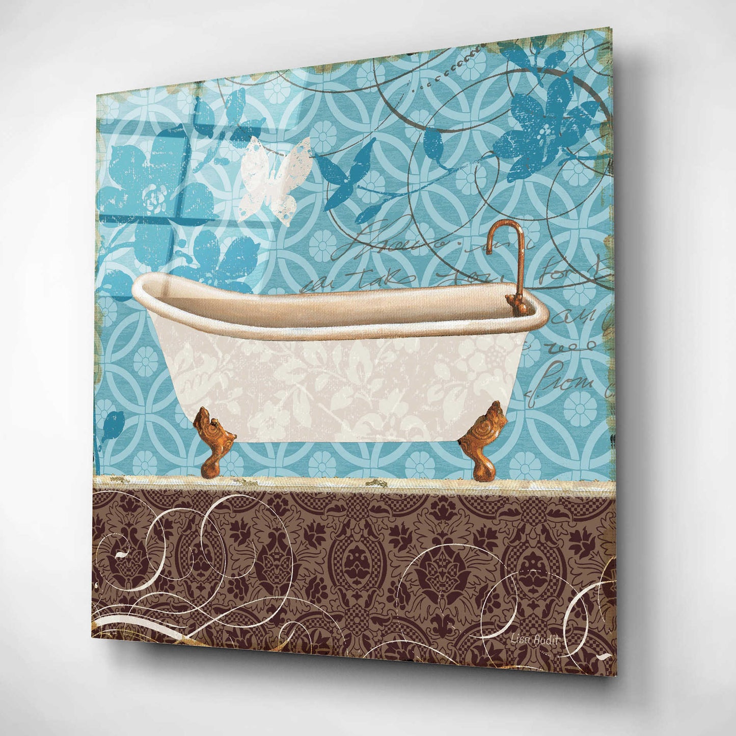 Epic Art 'Eco Motif Bath I' by Lisa Audit, Acrylic Glass Wall Art,12x12