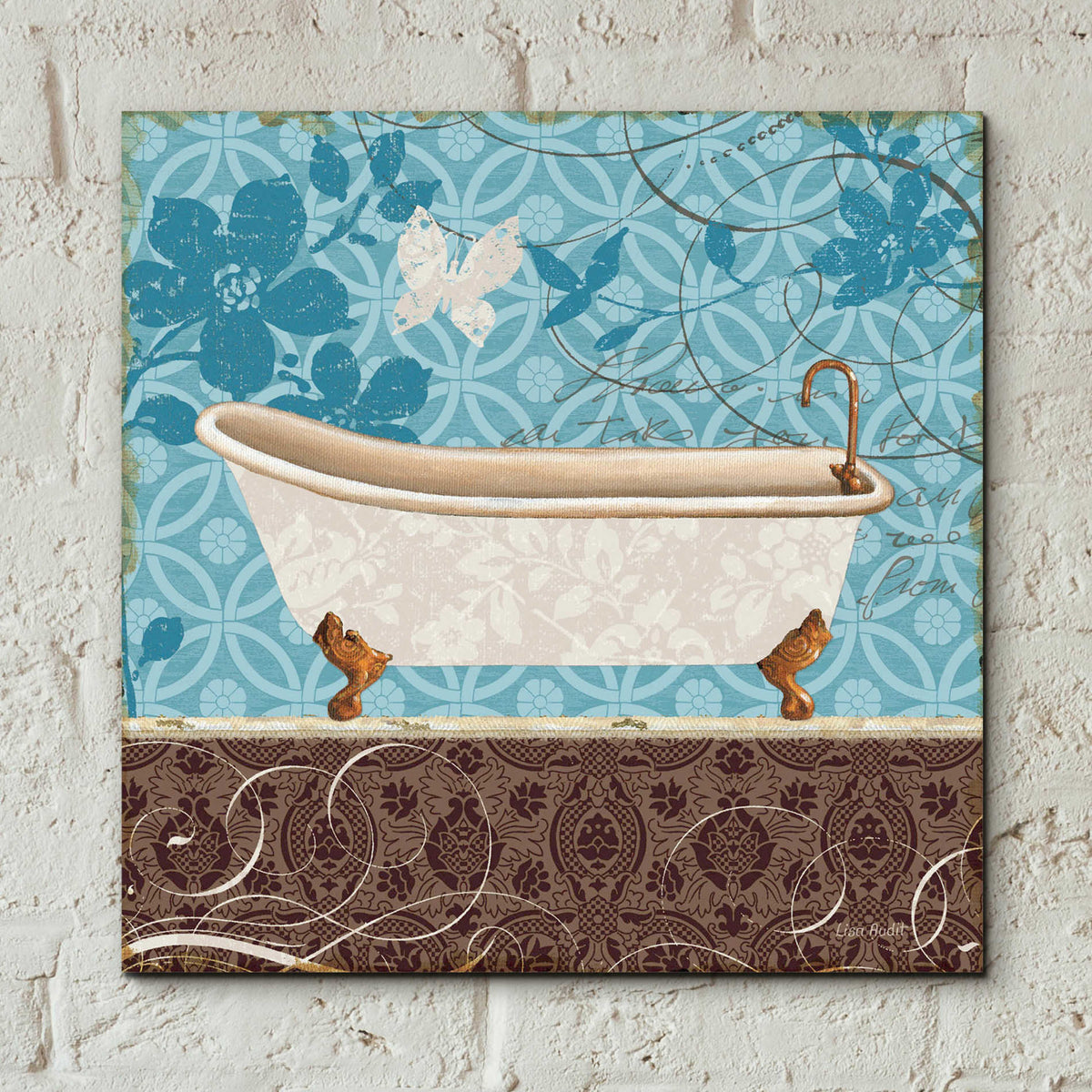 Epic Art 'Eco Motif Bath I' by Lisa Audit, Acrylic Glass Wall Art,12x12