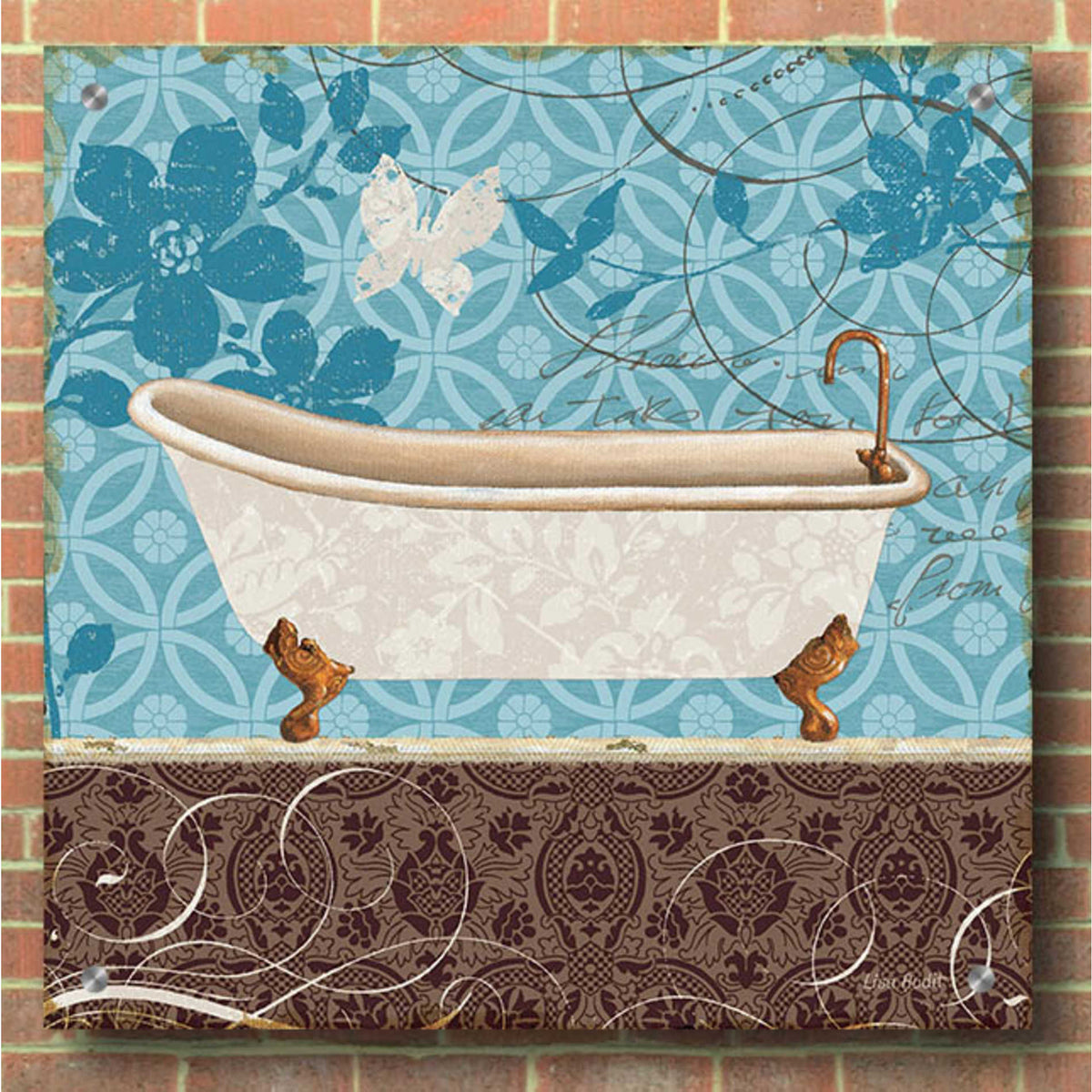 Epic Art 'Eco Motif Bath I' by Lisa Audit, Acrylic Glass Wall Art,36x36