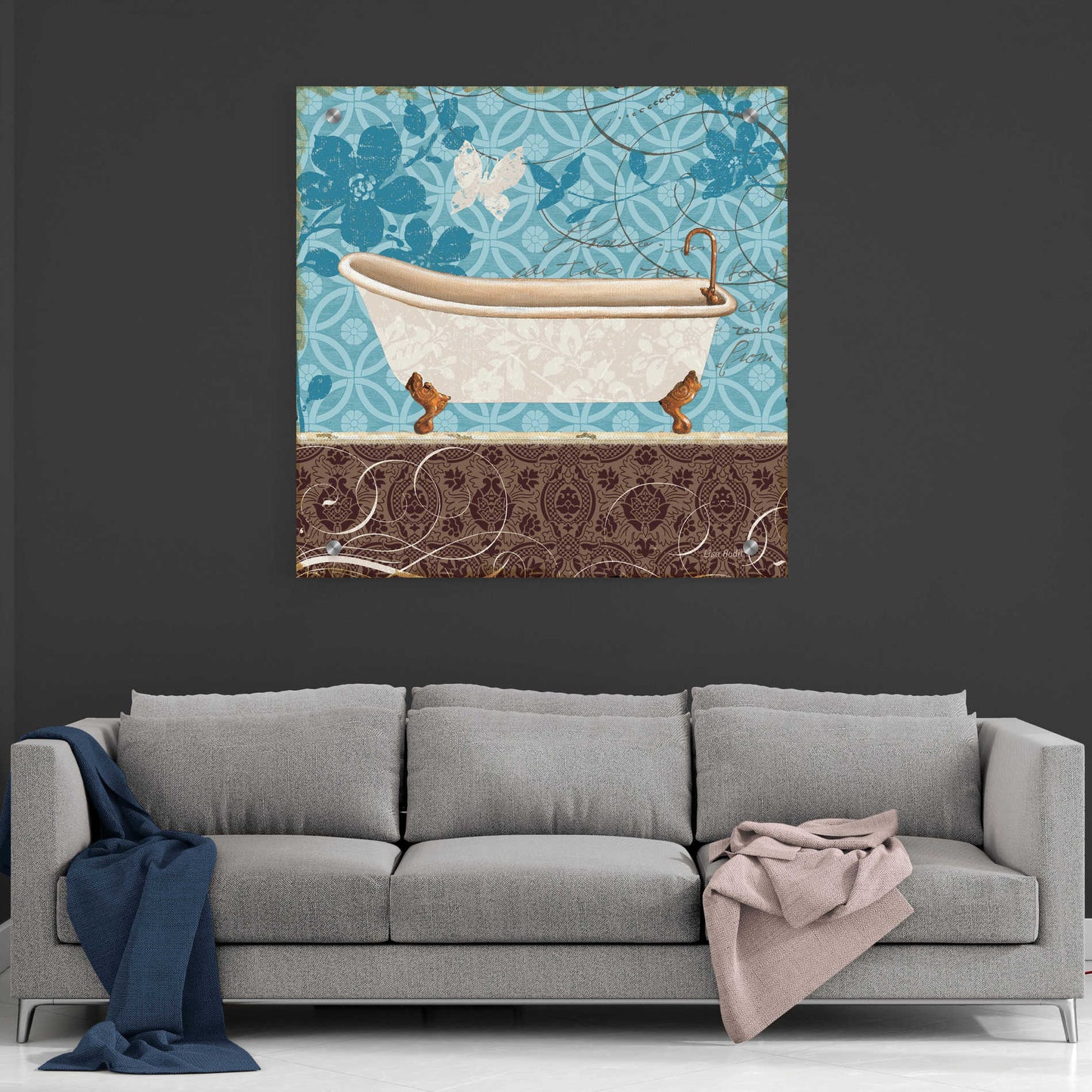 Epic Art 'Eco Motif Bath I' by Lisa Audit, Acrylic Glass Wall Art,36x36