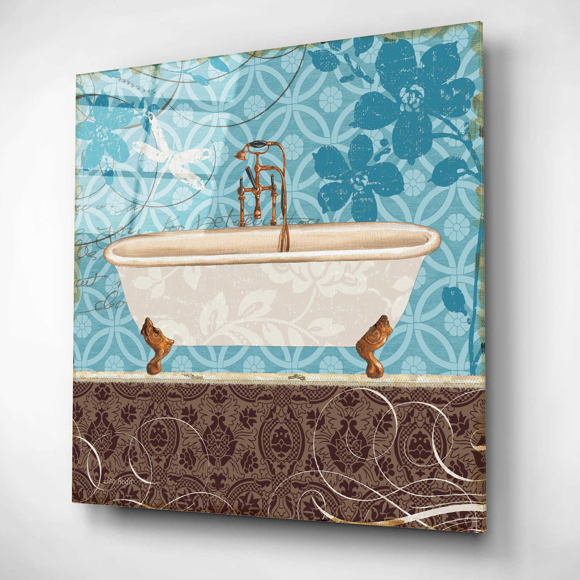 Epic Art 'Eco Motif Bath II' by Lisa Audit, Acrylic Glass Wall Art,12x12