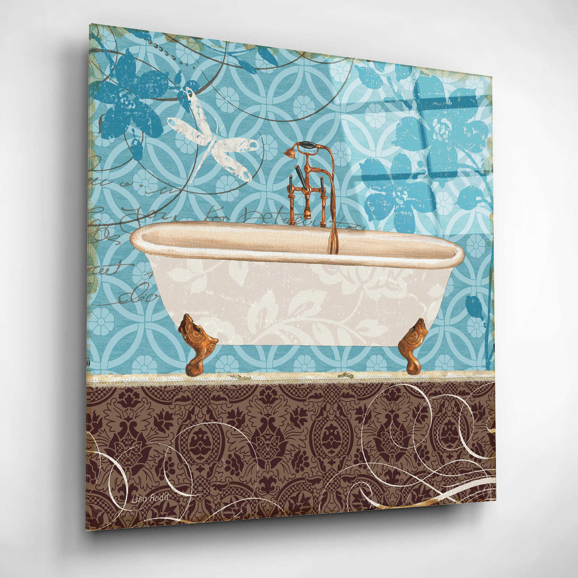 Epic Art 'Eco Motif Bath II' by Lisa Audit, Acrylic Glass Wall Art,12x12