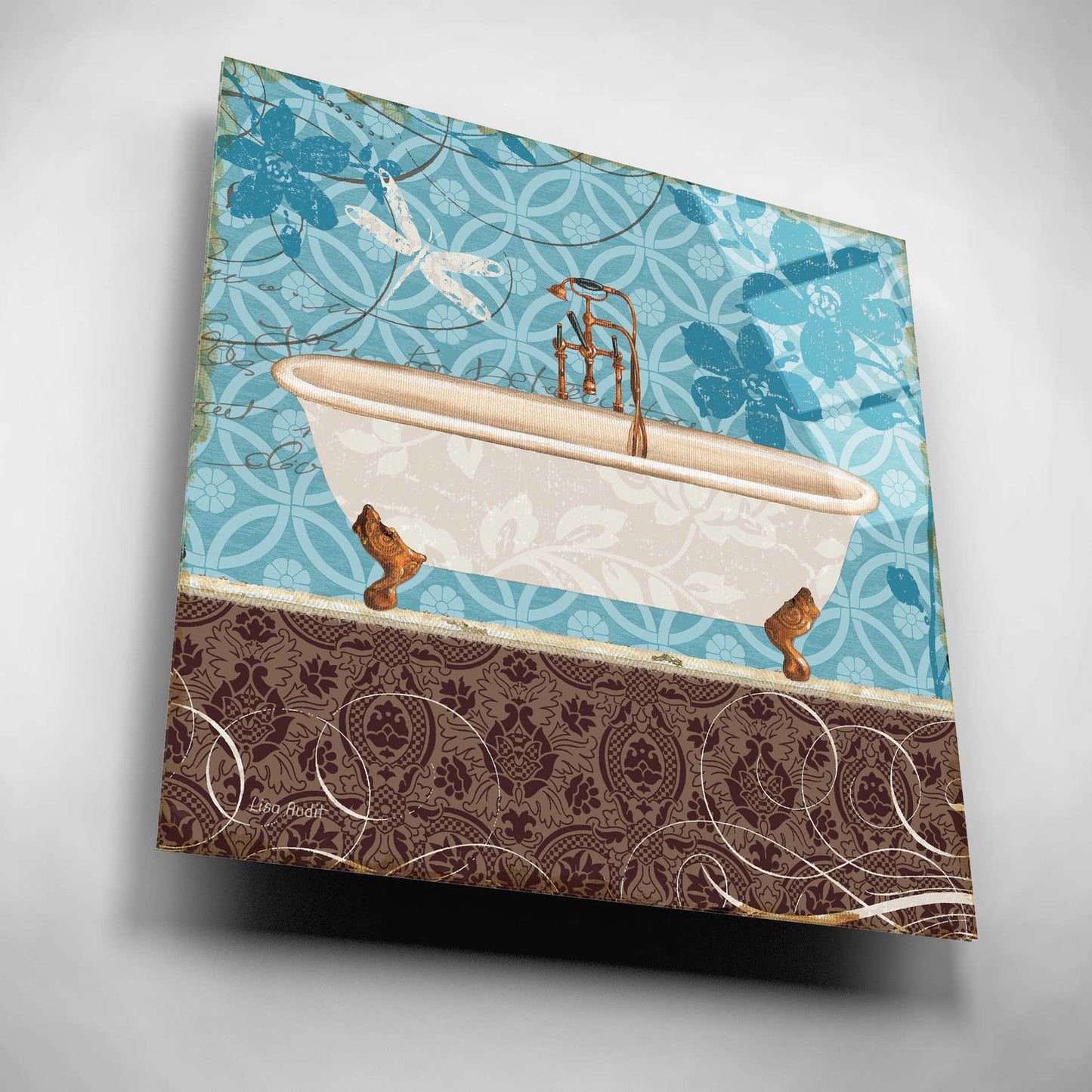 Epic Art 'Eco Motif Bath II' by Lisa Audit, Acrylic Glass Wall Art,12x12