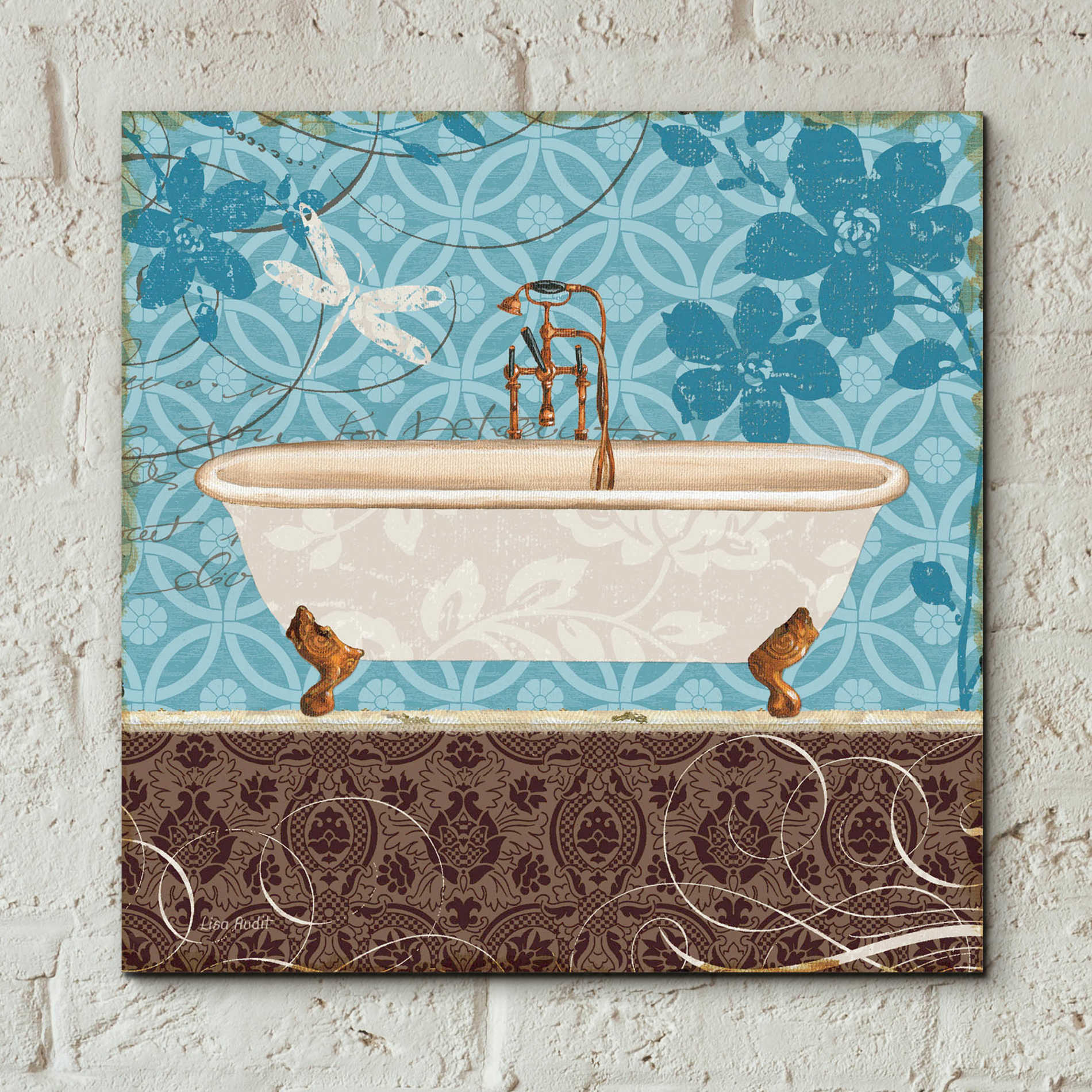 Epic Art 'Eco Motif Bath II' by Lisa Audit, Acrylic Glass Wall Art,12x12