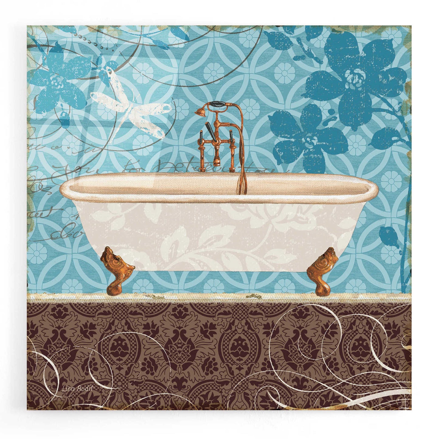 Epic Art 'Eco Motif Bath II' by Lisa Audit, Acrylic Glass Wall Art,12x12