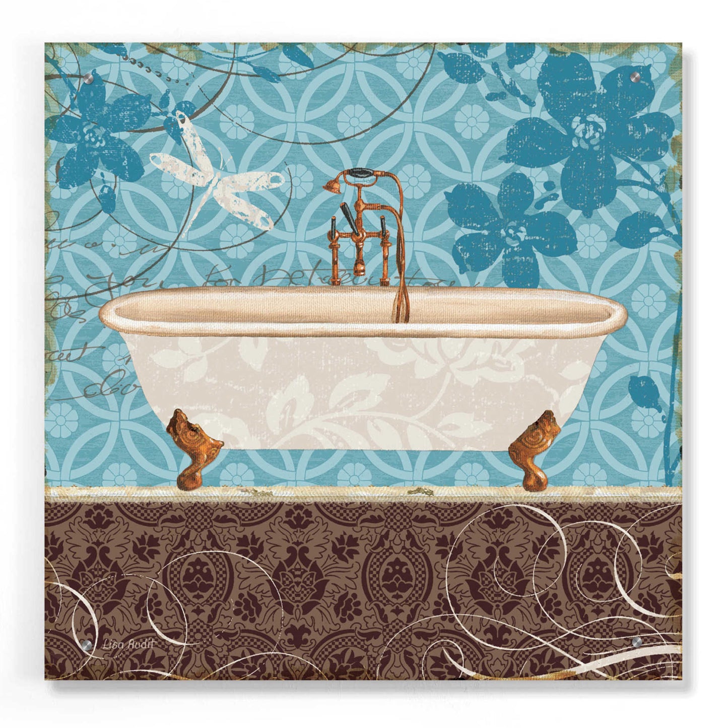 Epic Art 'Eco Motif Bath II' by Lisa Audit, Acrylic Glass Wall Art,24x24