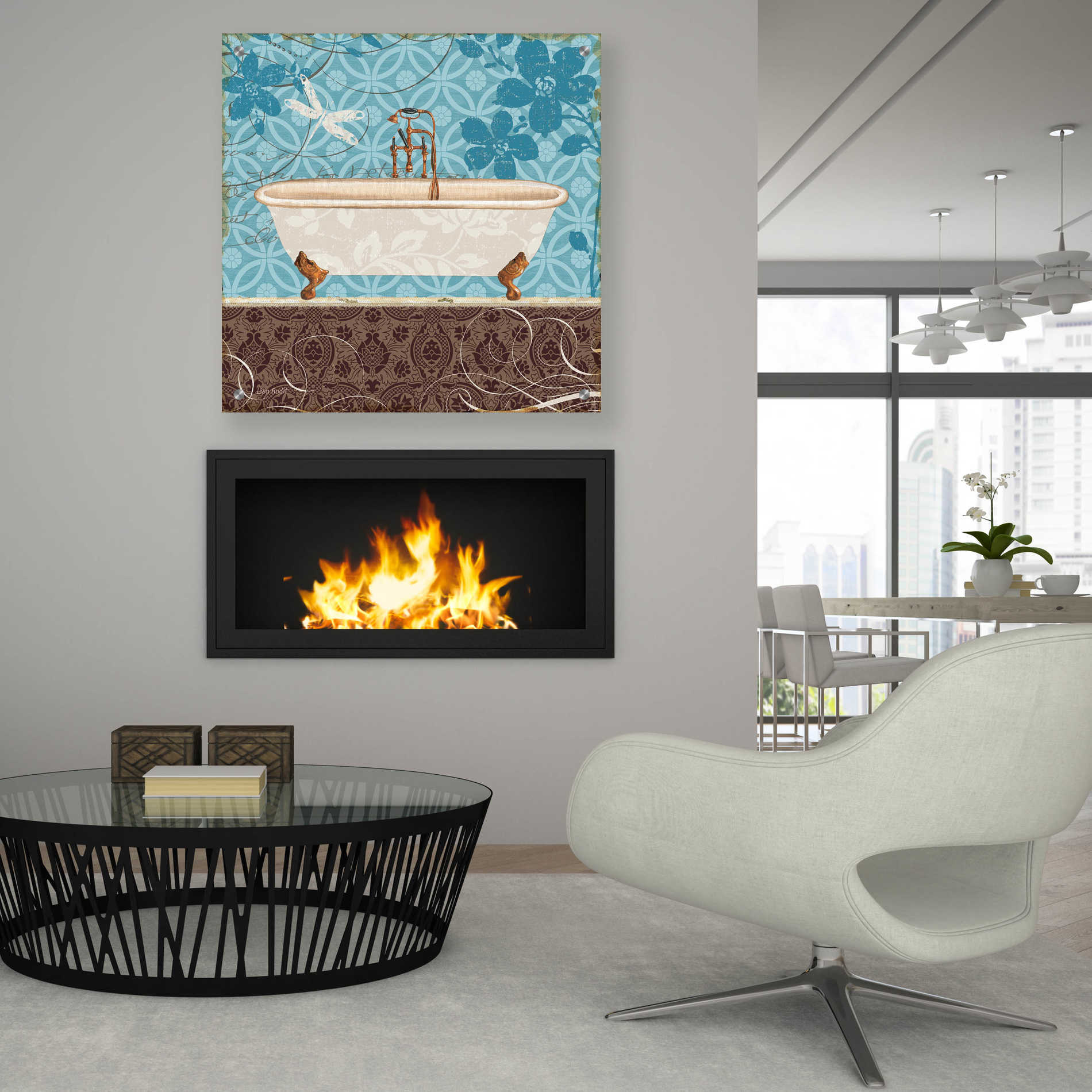 Epic Art 'Eco Motif Bath II' by Lisa Audit, Acrylic Glass Wall Art,36x36