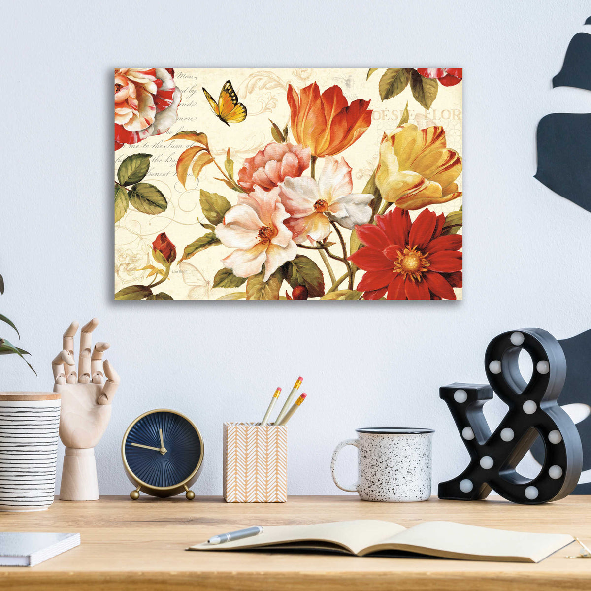 Epic Art 'Poesie Florale III' by Lisa Audit, Acrylic Glass Wall Art,16x12