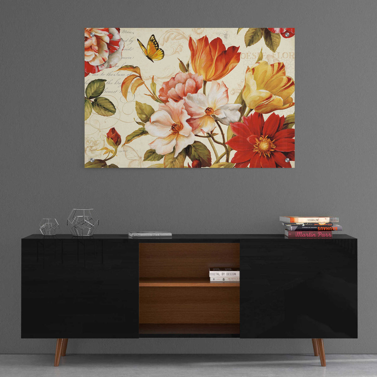 Epic Art 'Poesie Florale III' by Lisa Audit, Acrylic Glass Wall Art,36x24