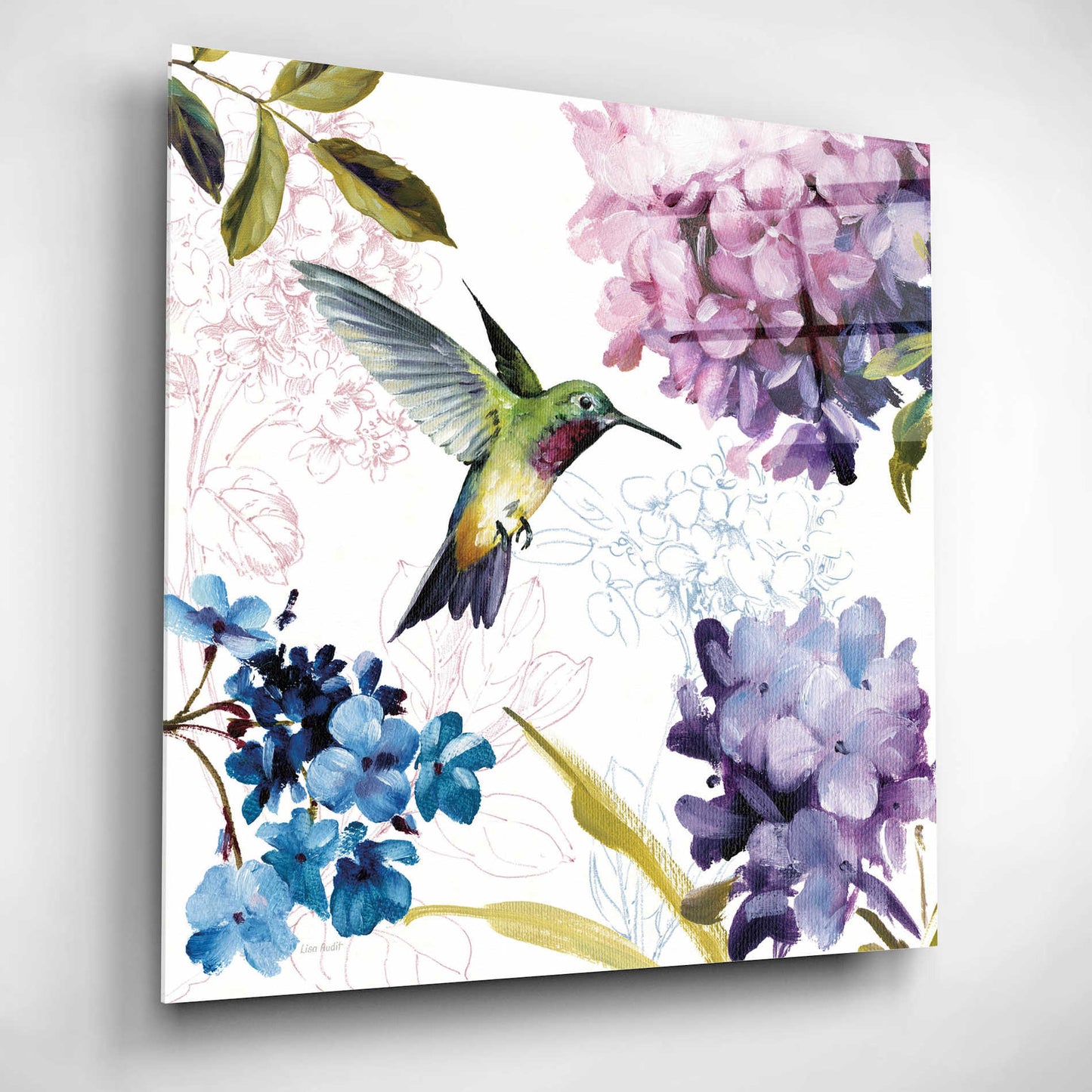 Epic Art 'Spring Nectar Square II' by Lisa Audit, Acrylic Glass Wall Art,12x12