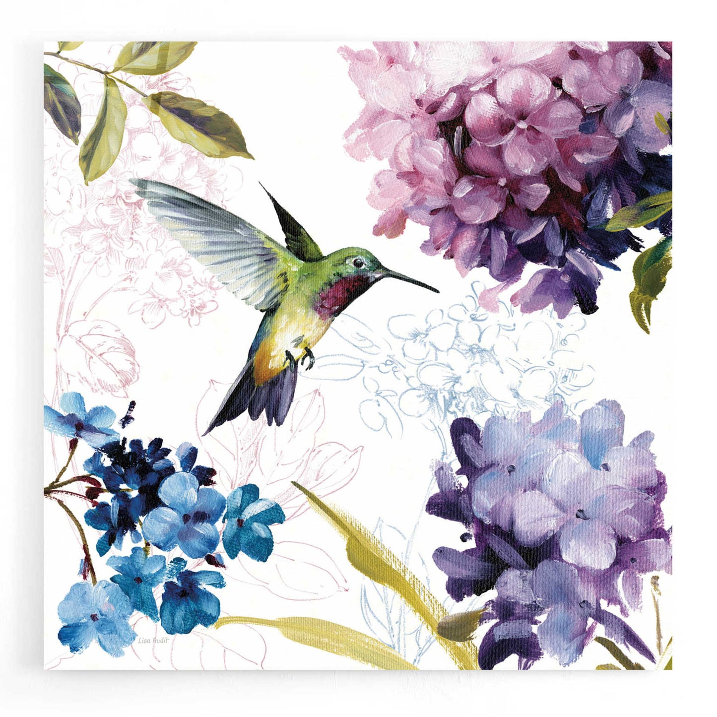 Epic Art 'Spring Nectar Square II' by Lisa Audit, Acrylic Glass Wall Art,12x12