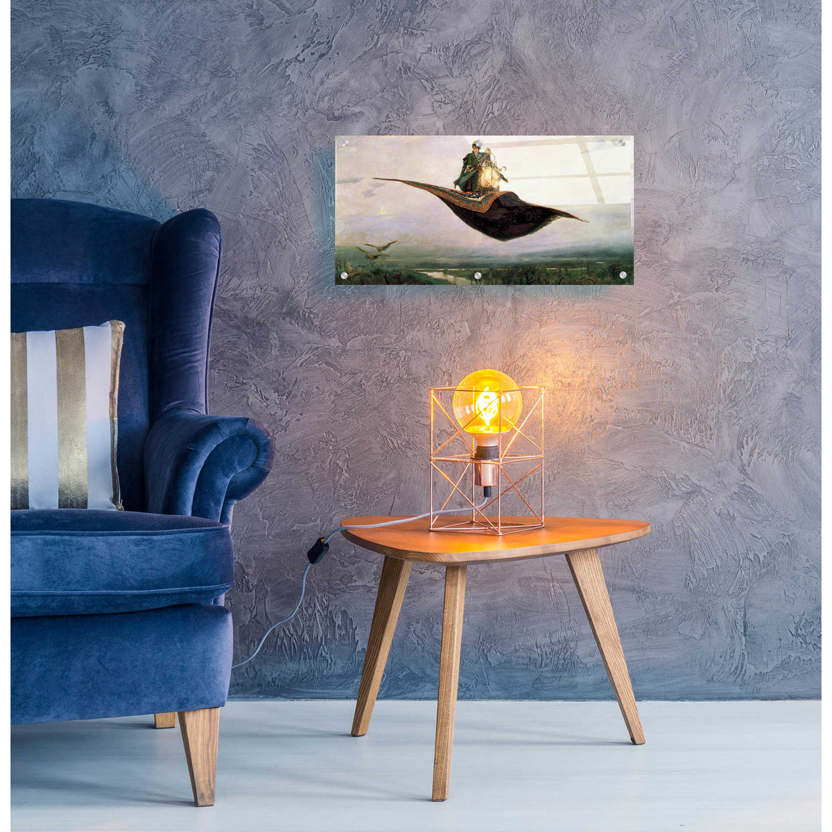 Epic Art 'The Flying Carpet' by Viktor Vasnetsov, Acrylic Glass Wall Art,24x12