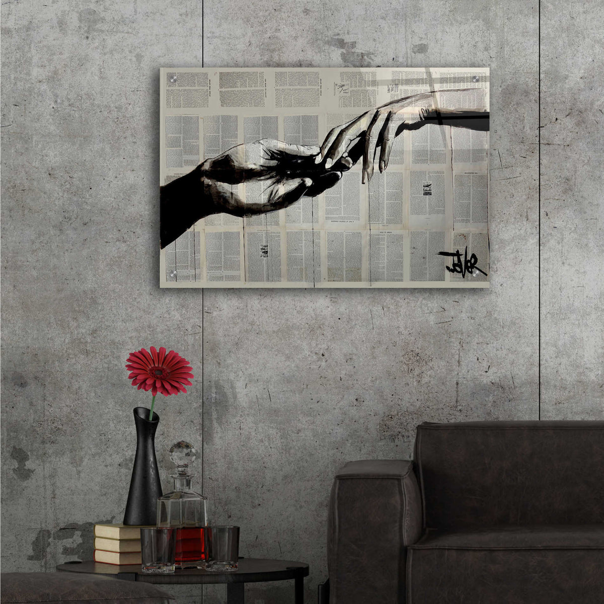 Epic Art 'Adam Eve' by Loui Jover Acrylic Glass Wall Art,24x16