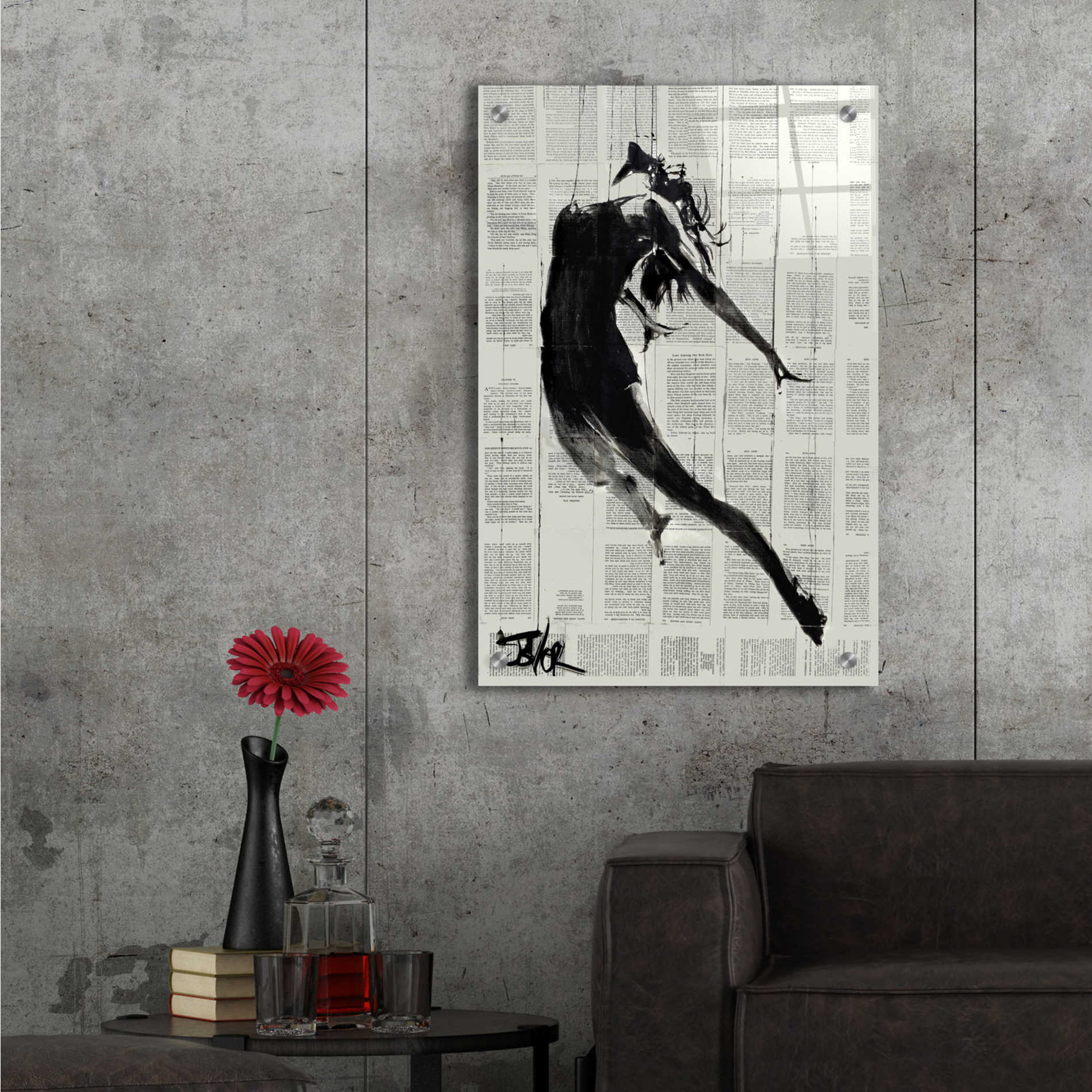 Epic Art 'If I Fall' by Loui Jover Acrylic Glass Wall Art,16x24