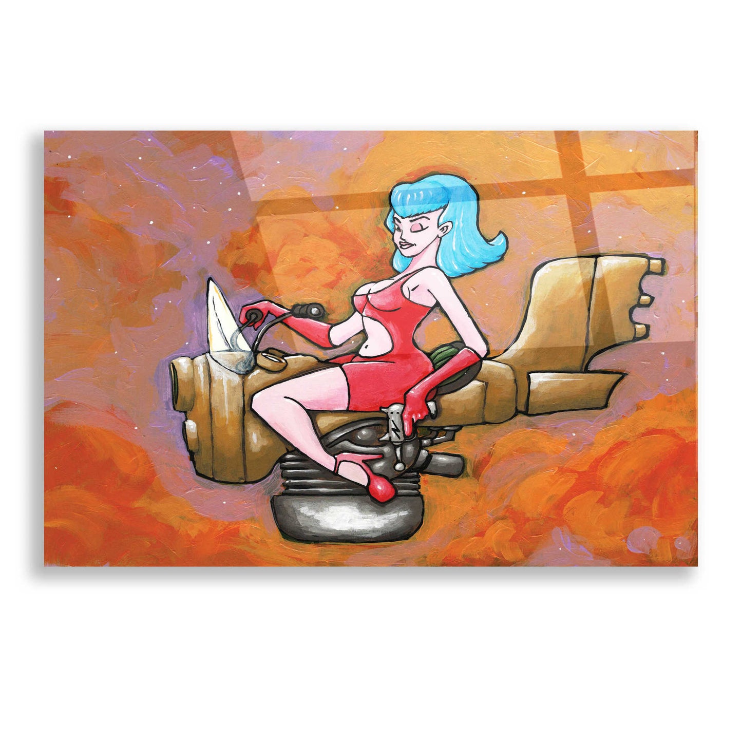 Epic Art 'Rocket Queen Paint' by Craig Snodgrass, Acrylic Glass Wall Art,16x12