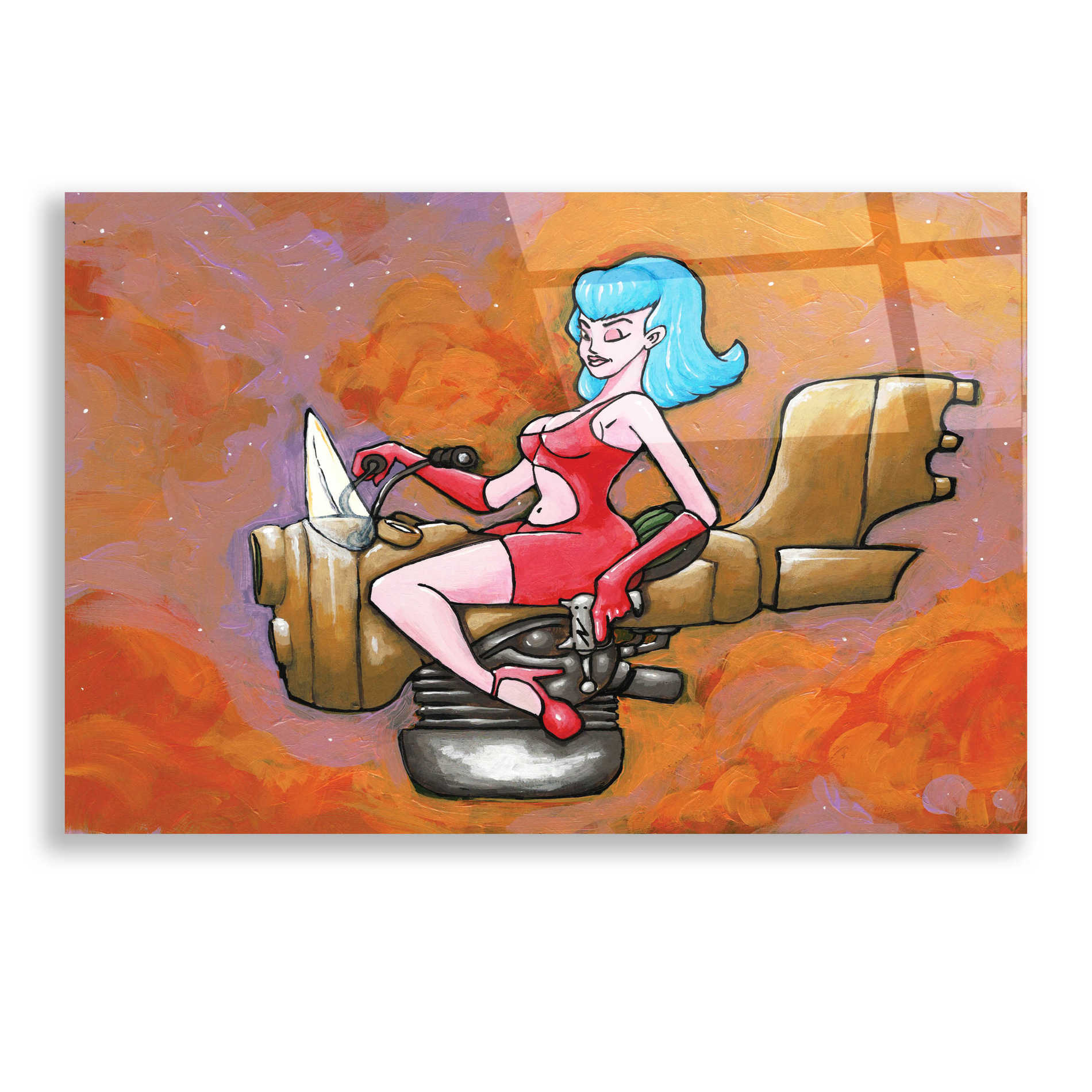Epic Art 'Rocket Queen Paint' by Craig Snodgrass, Acrylic Glass Wall Art,24x16