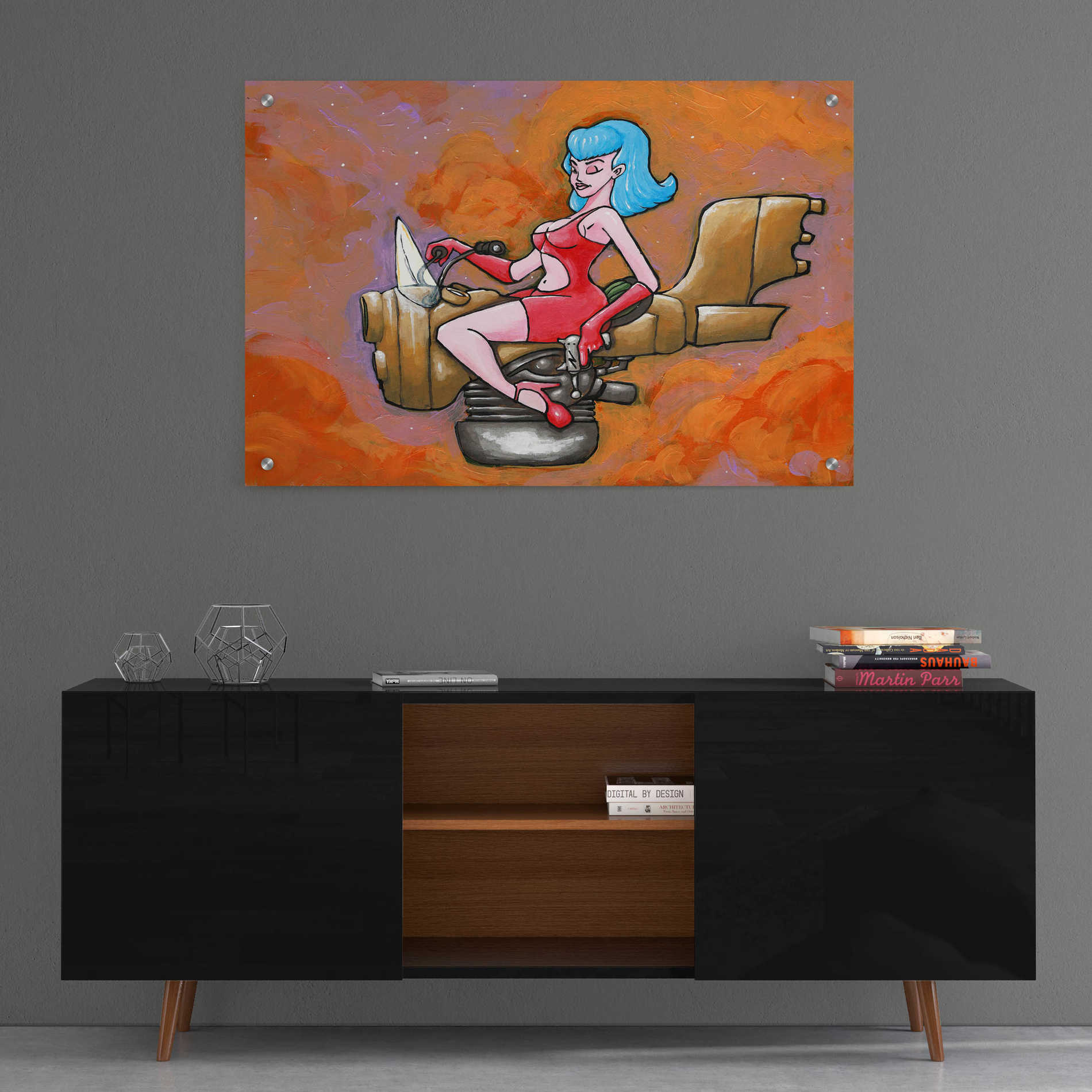 Epic Art 'Rocket Queen Paint' by Craig Snodgrass, Acrylic Glass Wall Art,36x24