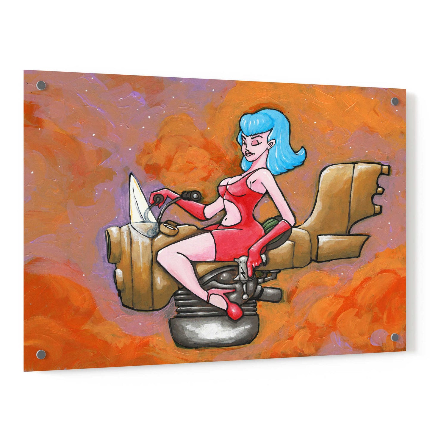 Epic Art 'Rocket Queen Paint' by Craig Snodgrass, Acrylic Glass Wall Art,36x24