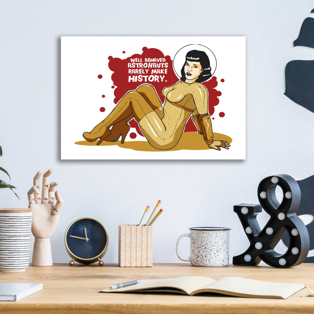 Epic Art 'Bettie Astronaut' by Craig Snodgrass, Acrylic Glass Wall Art,16x12