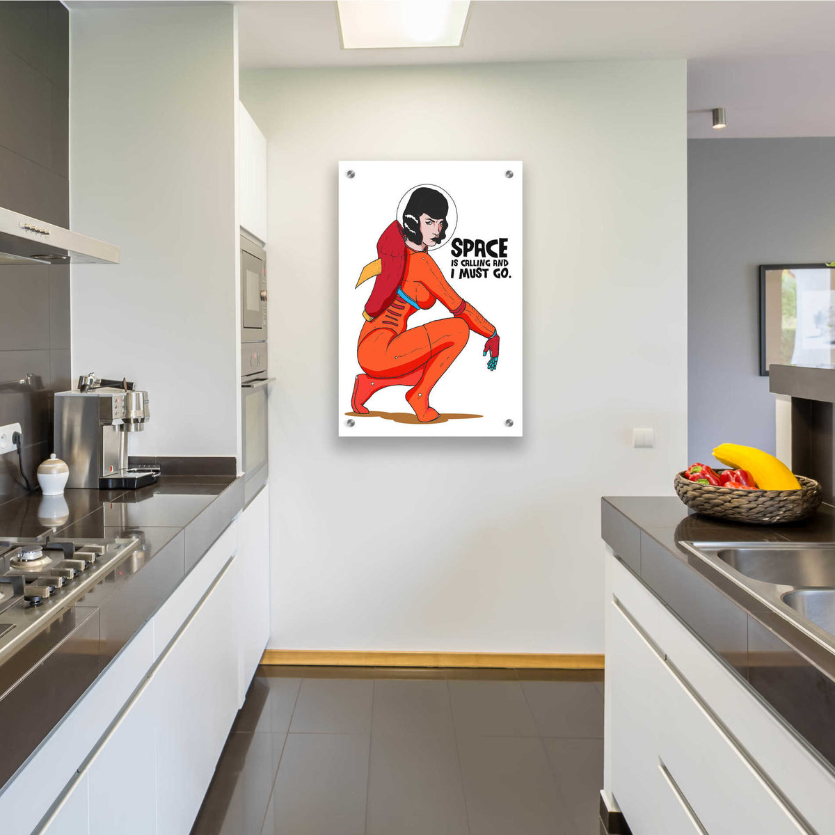 Epic Art 'Bettie Astronaut 2' by Craig Snodgrass, Acrylic Glass Wall Art,24x36