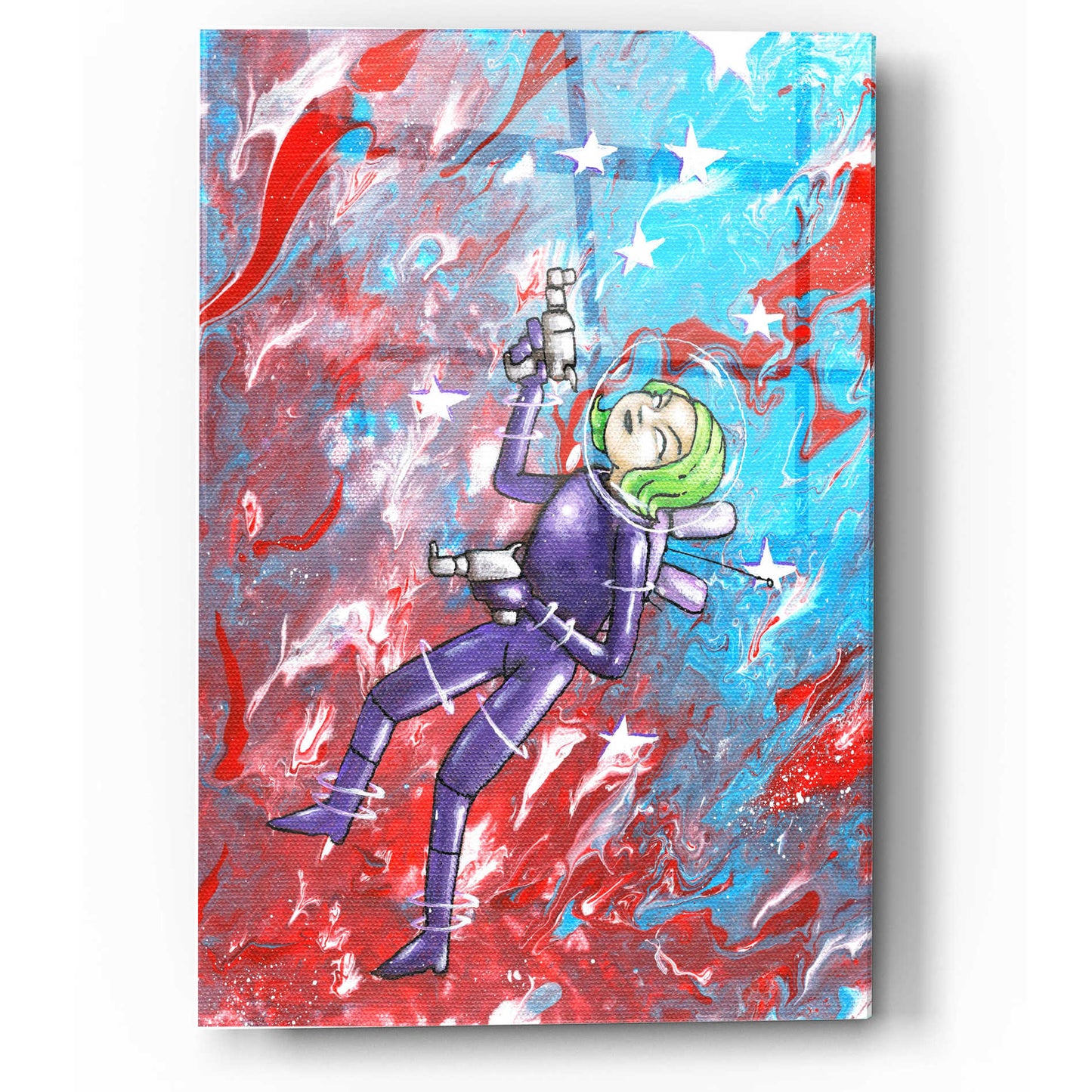 Epic Art 'Space Girl 1' by Craig Snodgrass, Acrylic Glass Wall Art,12x16