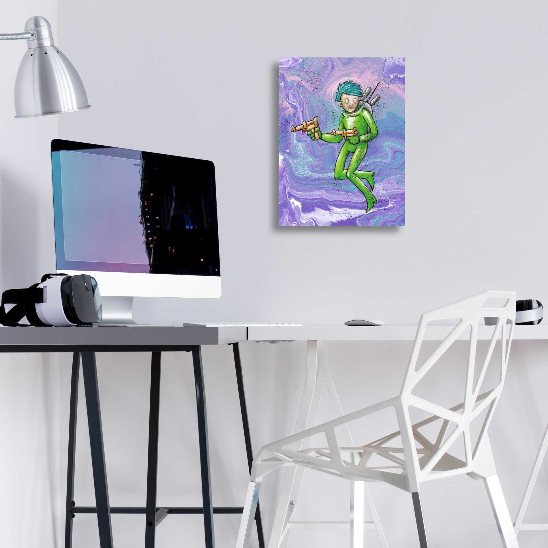 Epic Art 'Space Girl 2' by Craig Snodgrass, Acrylic Glass Wall Art,12x16