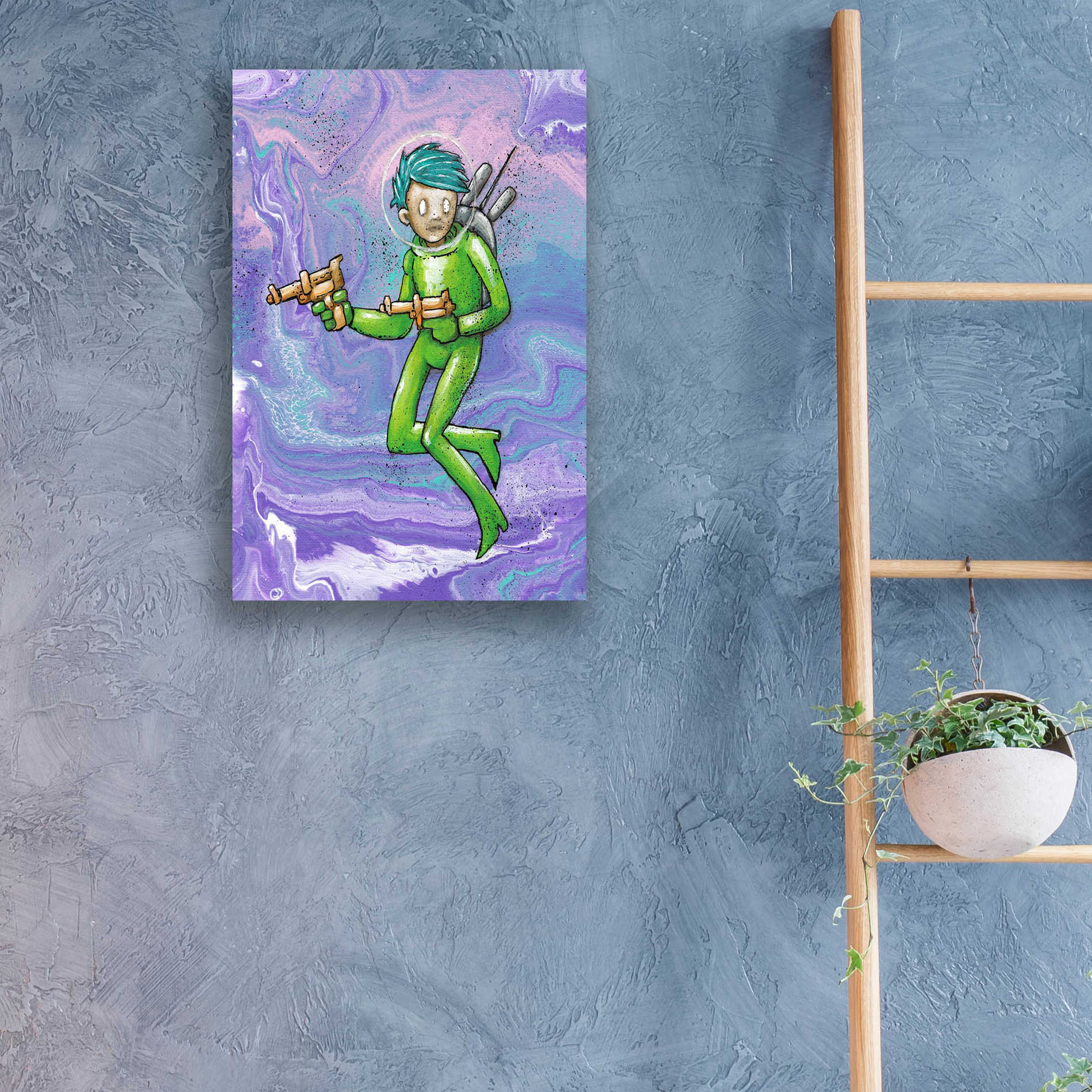 Epic Art 'Space Girl 2' by Craig Snodgrass, Acrylic Glass Wall Art,16x24