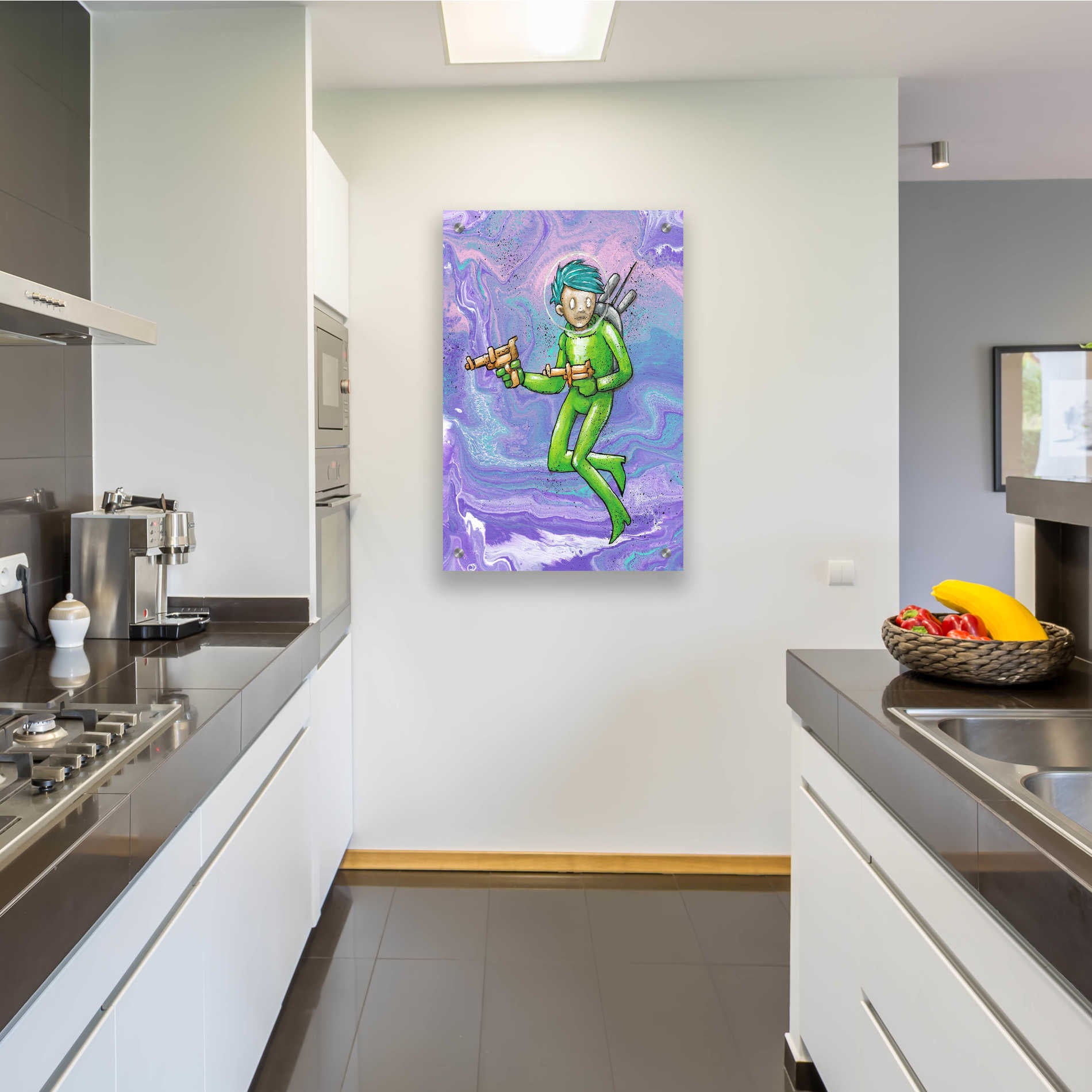 Epic Art 'Space Girl 2' by Craig Snodgrass, Acrylic Glass Wall Art,24x36