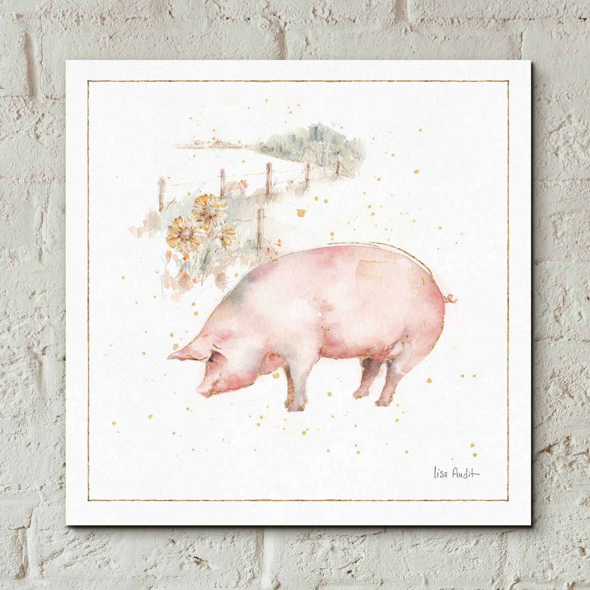 Epic Art 'Farm Friends IX' by Lisa Audit, Acrylic Glass Wall Art,12x12