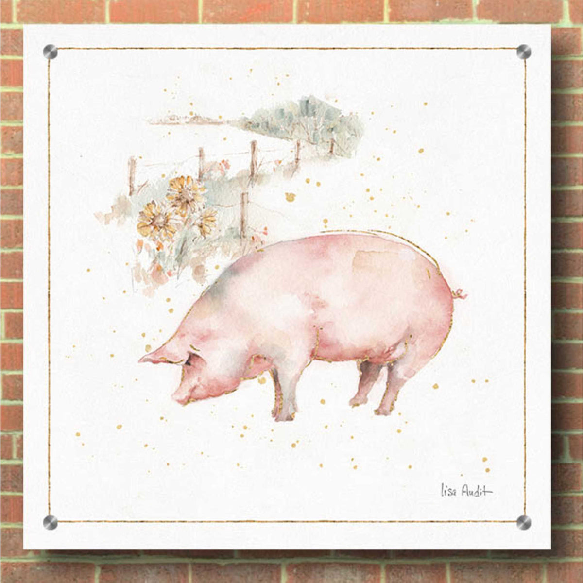 Epic Art 'Farm Friends IX' by Lisa Audit, Acrylic Glass Wall Art,36x36