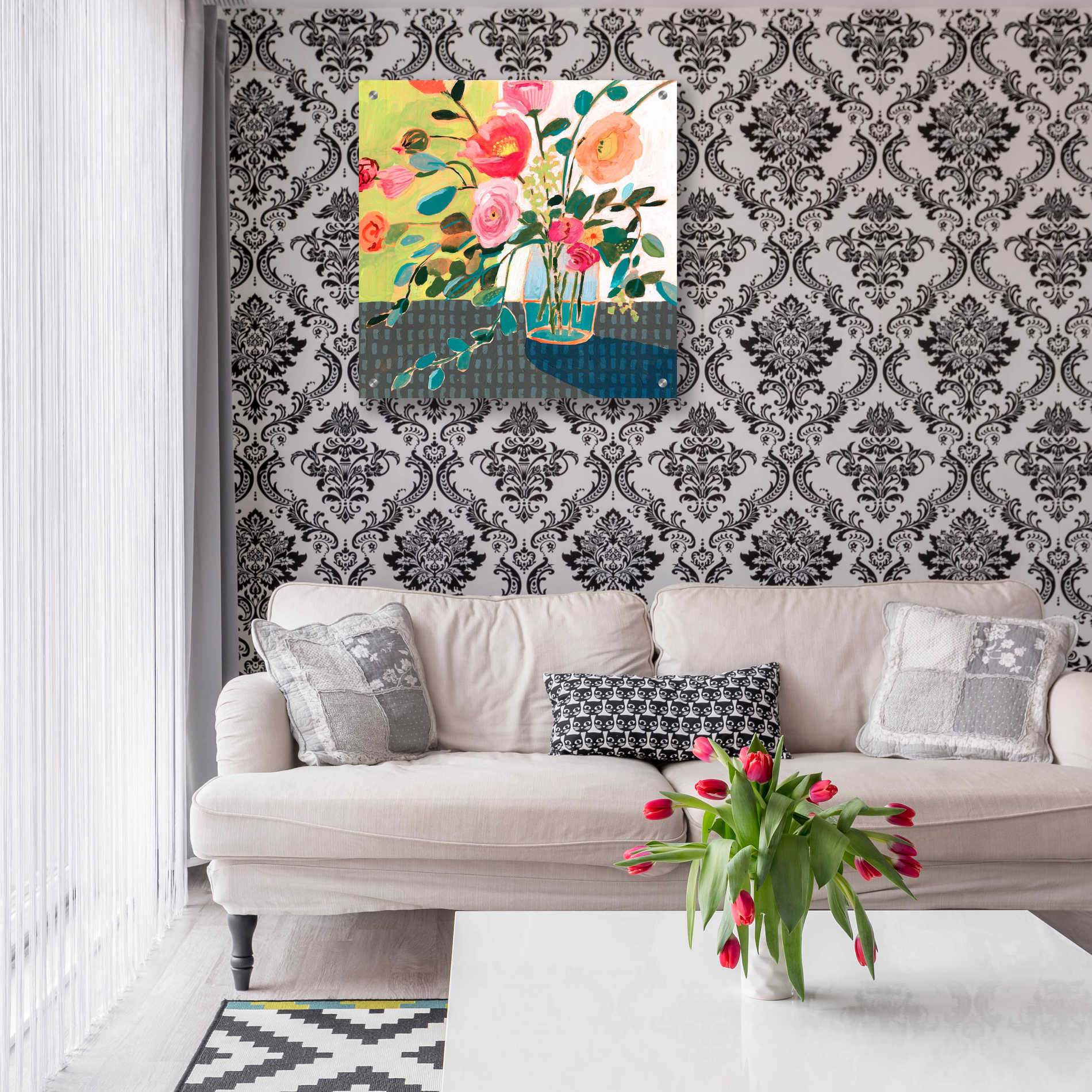 Epic Art 'Quirky Bouquet II' by Victoria Borges, Acrylic Wall Art,24x24