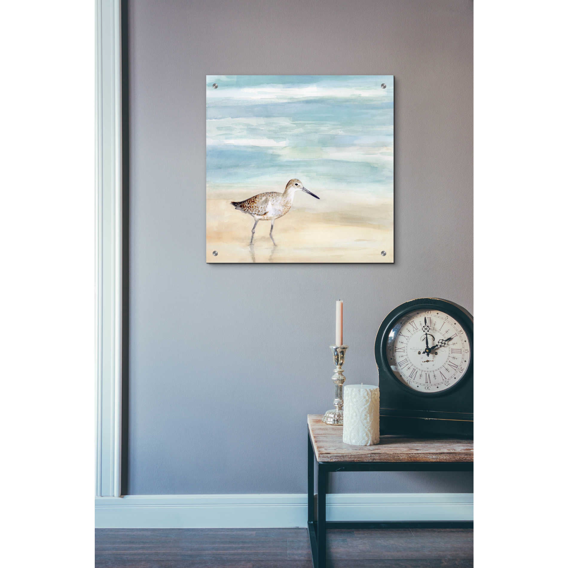 Epic Art 'Speckled Willet I' by Victoria Borges, Acrylic Wall Art,24x24