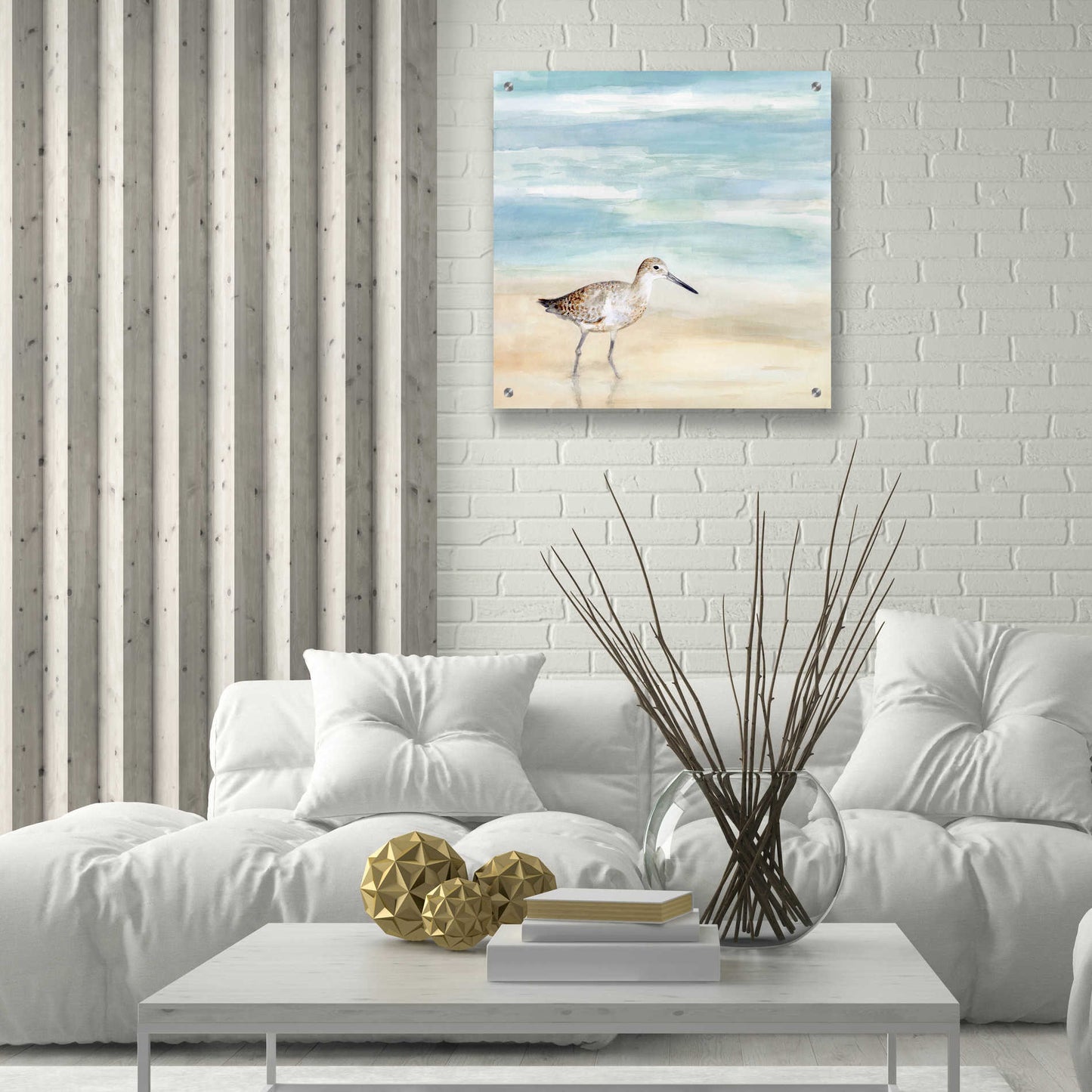 Epic Art 'Speckled Willet I' by Victoria Borges, Acrylic Wall Art,24x24