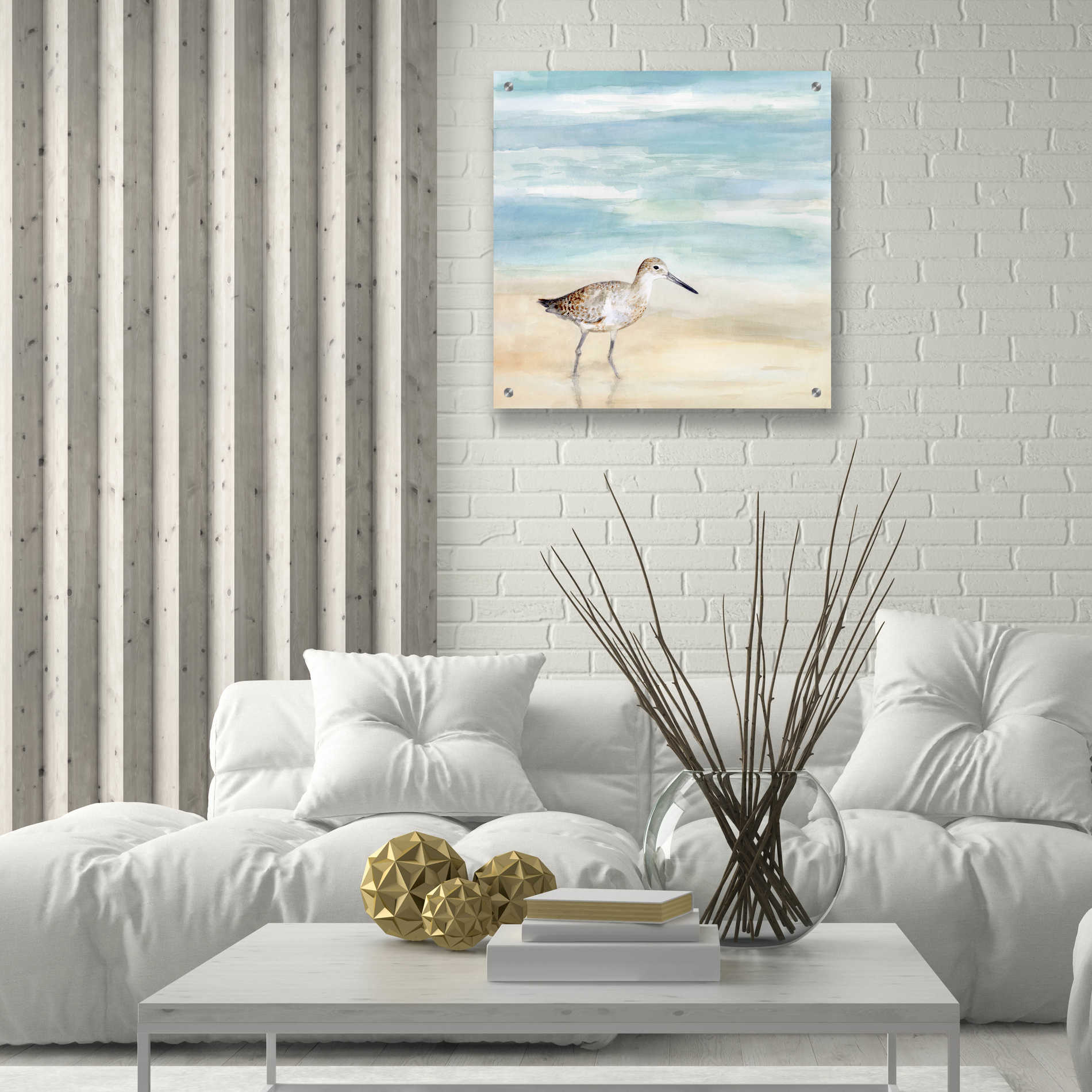 Epic Art 'Speckled Willet I' by Victoria Borges, Acrylic Wall Art,24x24