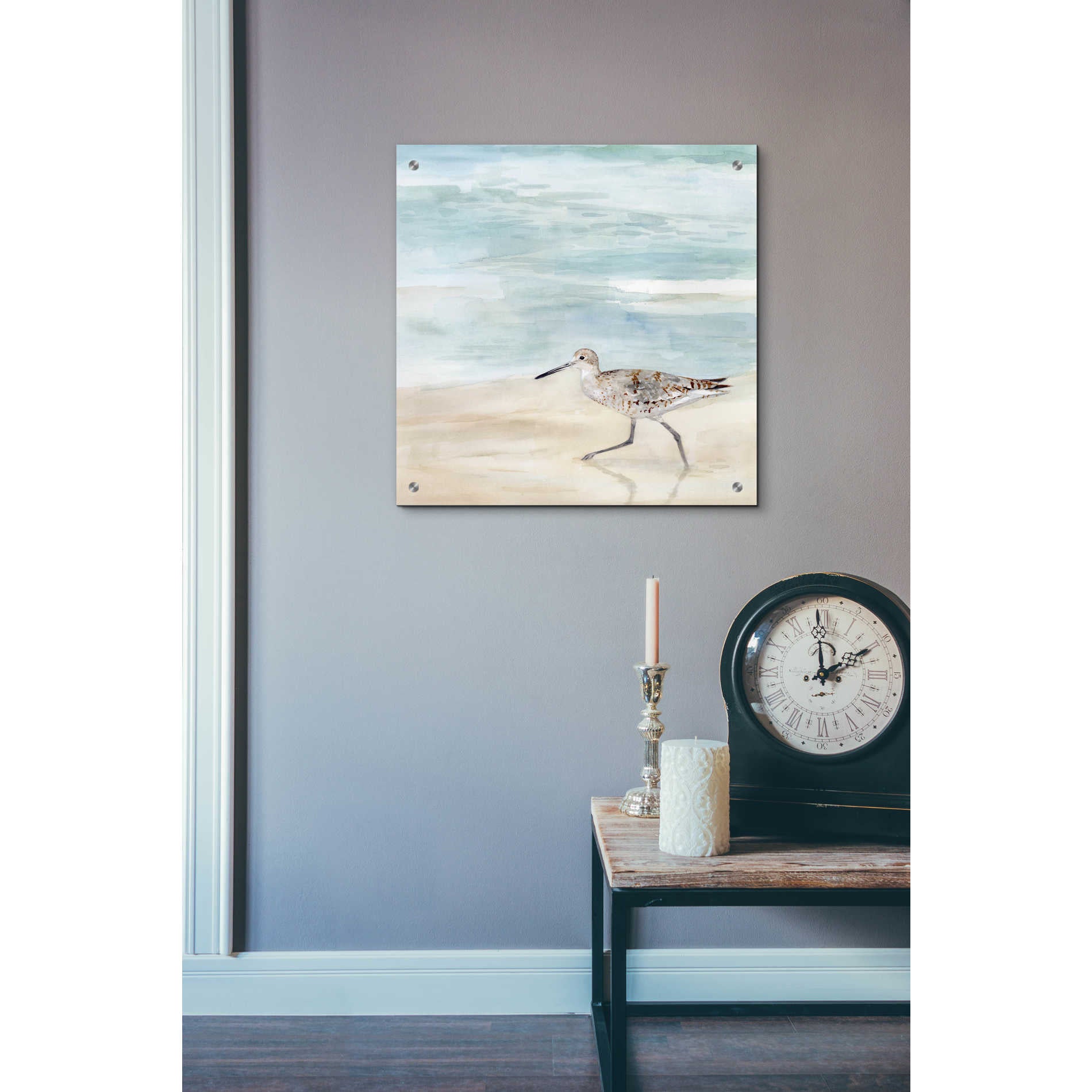 Epic Art 'Speckled Willet II' by Victoria Borges, Acrylic Wall Art,24x24